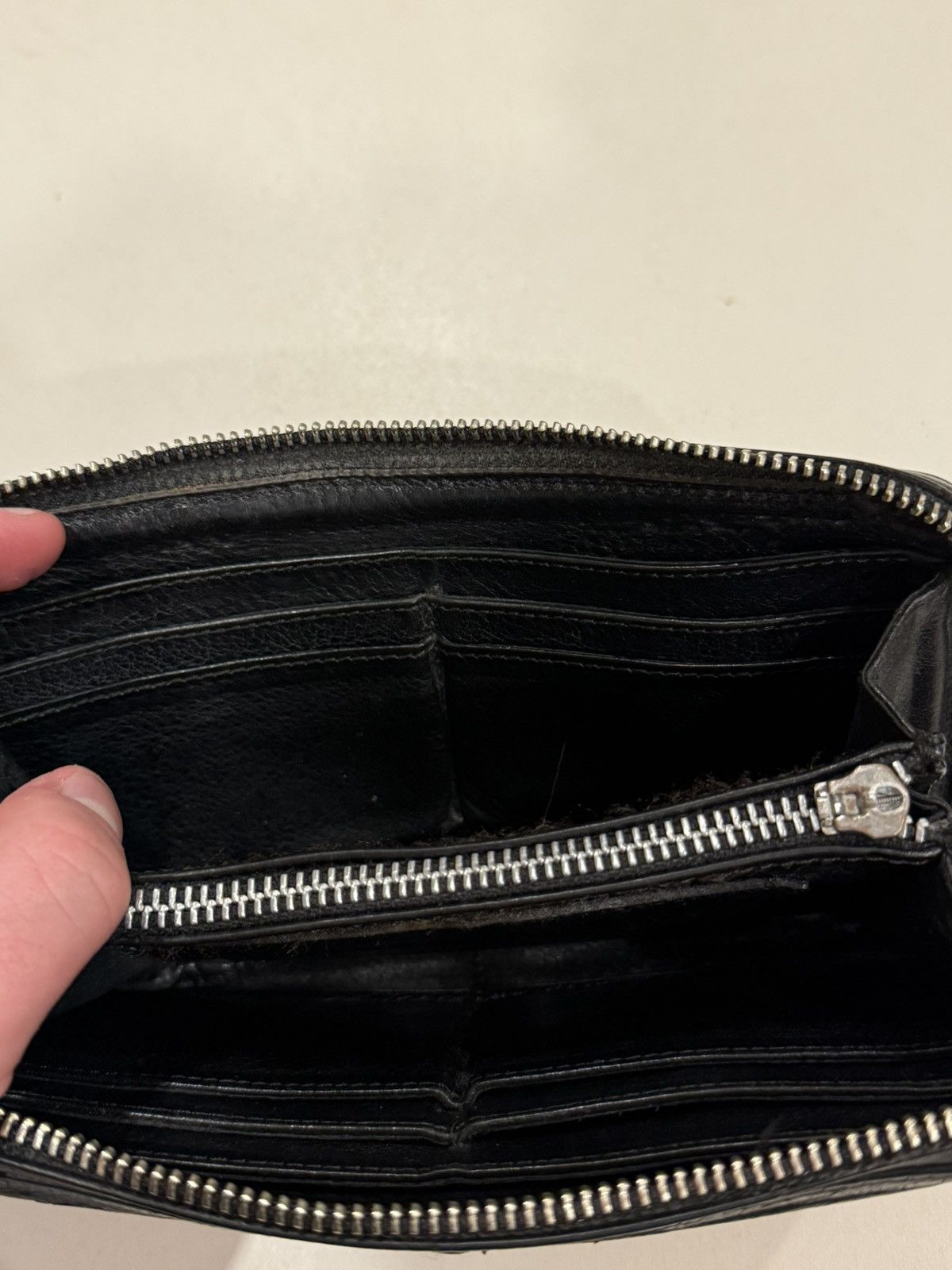 Chrome Hearts Chrome Hearts 3 Cemetery Cross Patch Leather RecF Zip Wallet Size ONE SIZE - 10 Thumbnail