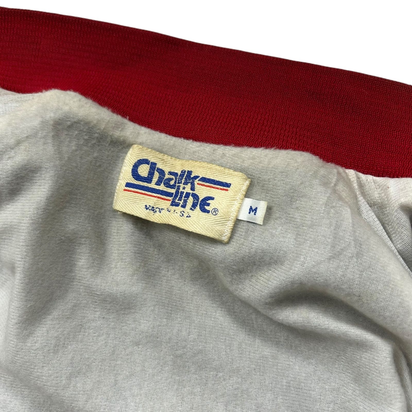 MLB VTG 90s CLEVELAND INDIANS CHALK LINE SATIN JACKET SPELL OUT Size US M / EU 48-50 / 2 - 6 Thumbnail
