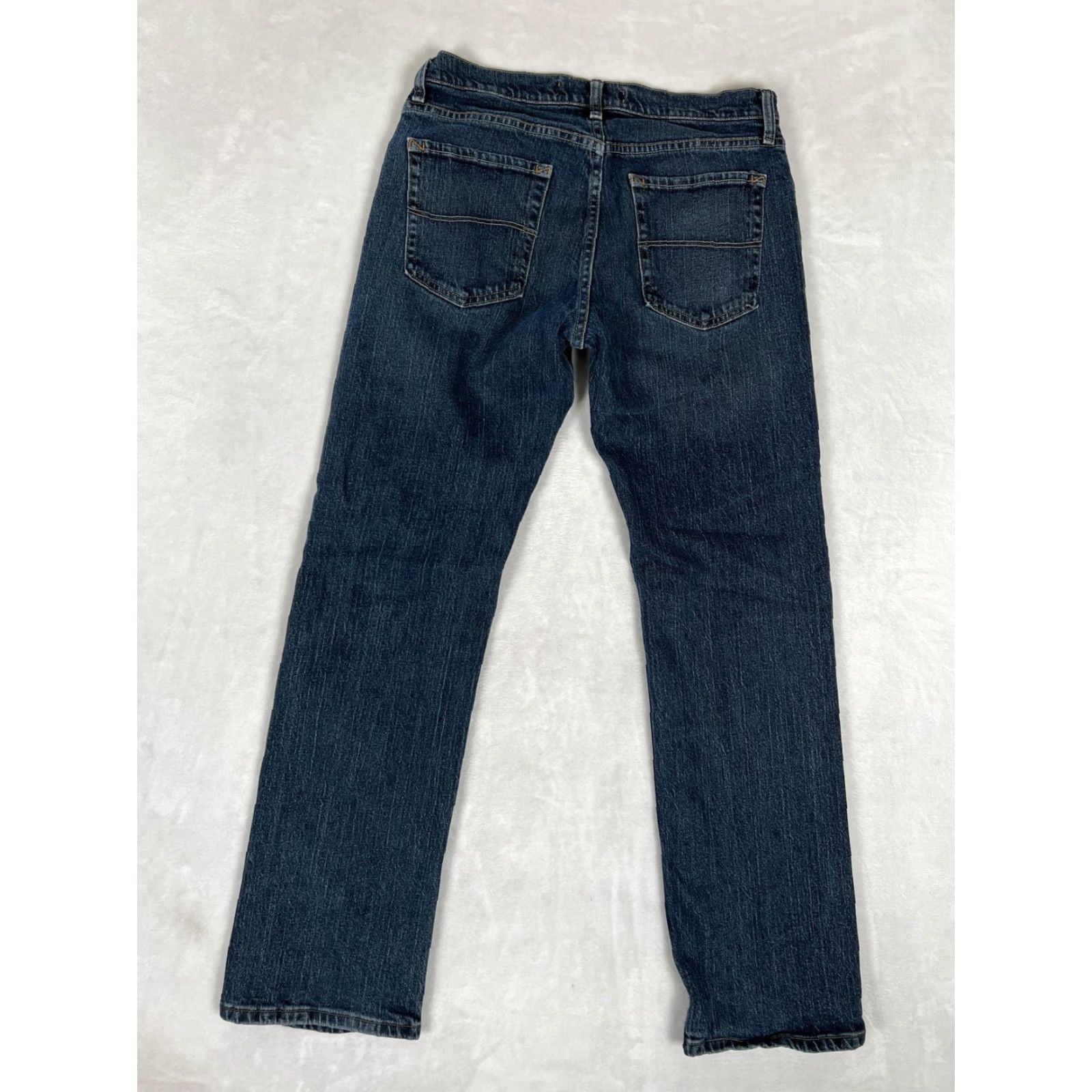 Lee Lee Jeans Mens 32x32 Blue Straight Fit Denim 5 Pocket Zip Fly Leather Logo Hardware Vintage No Size US 32 / EU 48 - 6 Thumbnail