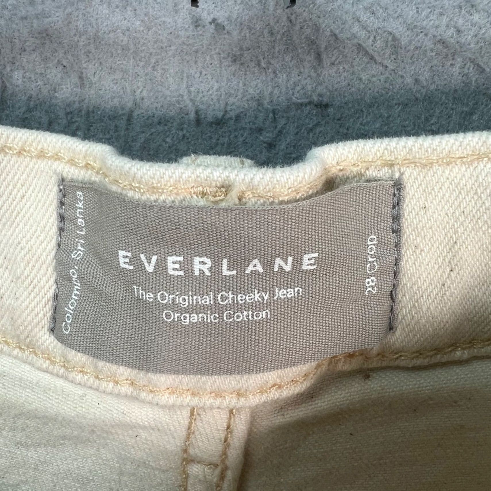 Everlane Everlane Womens 28 Ivory Crop The Original Cheeky Jean Organic Cotton Denim 5-Pocket 90s Style Size 28" / US 6 / IT 42 - 3 Thumbnail