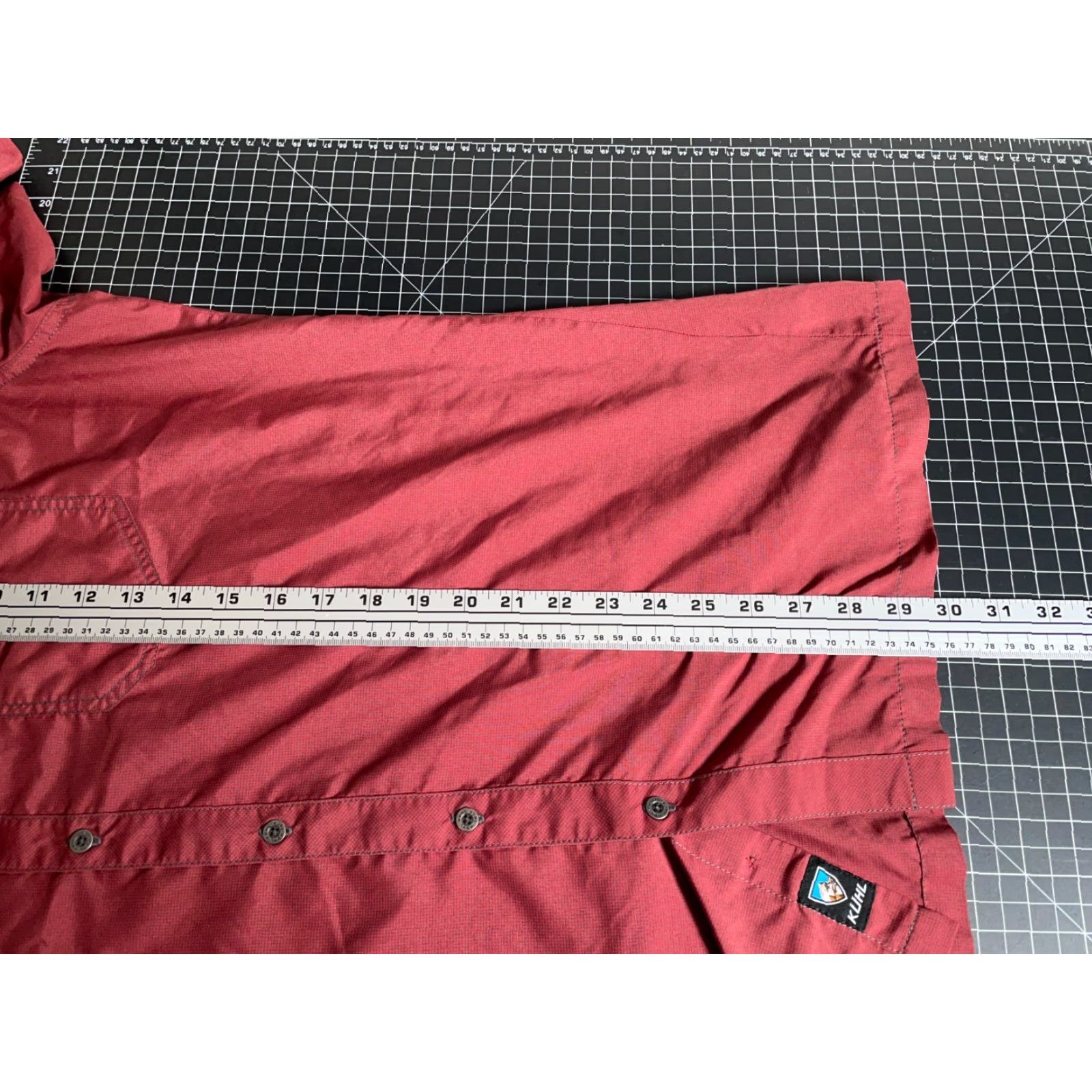 Vintage Kuhl Shirt Short Sleeve Men's XL Dark Red Check Polyester Hiking Button-Up Casual Outdoor Size US XL / EU 56 / 4 - 6 Thumbnail