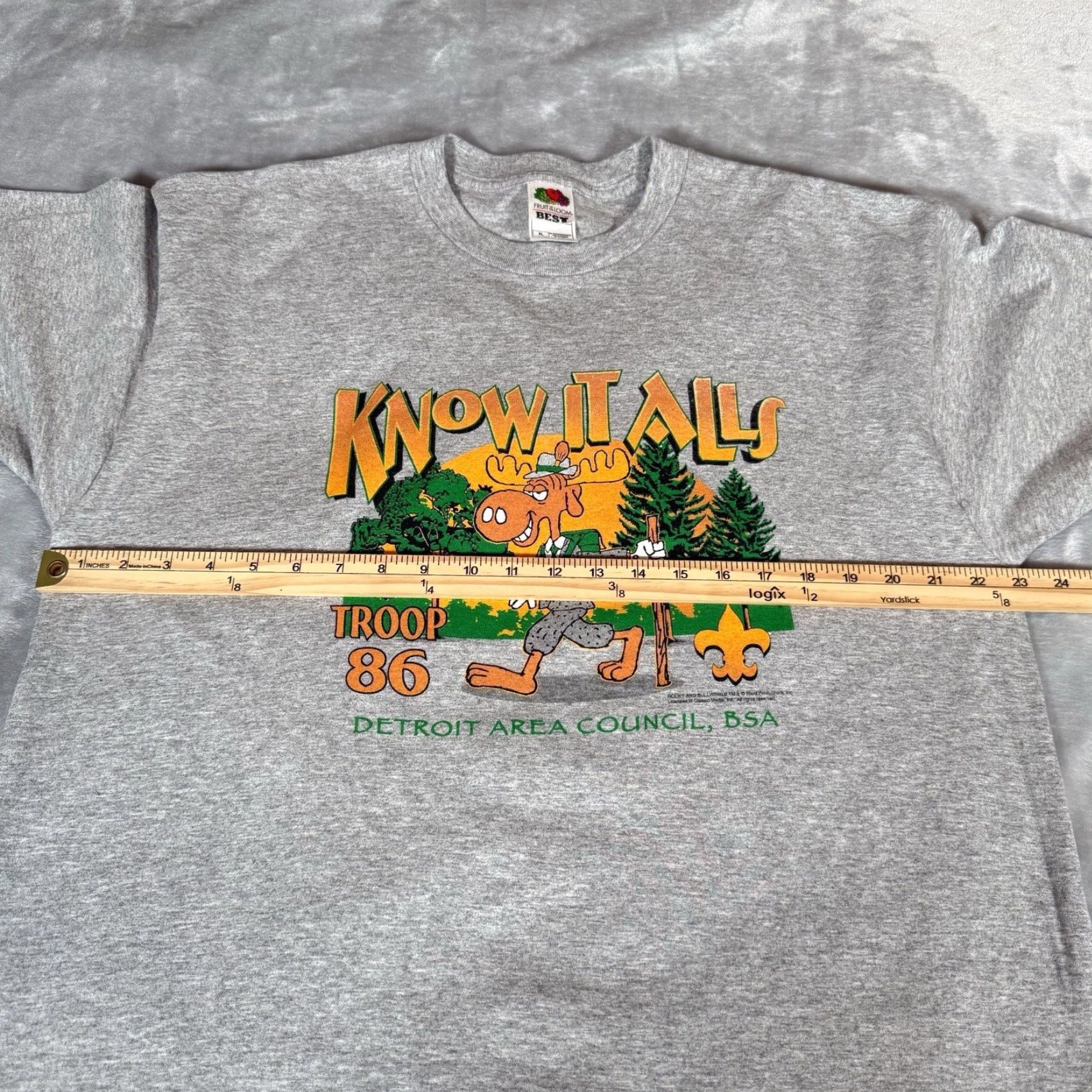 Vintage VINTAGE Rocky And Bullwinkle T Shirt Men XL Gray Cartoon Logo 2000s Troop 86 Short Sleeve Crew Neck Mens XLarge Size US XL / EU 56 / 4 - 5 Thumbnail