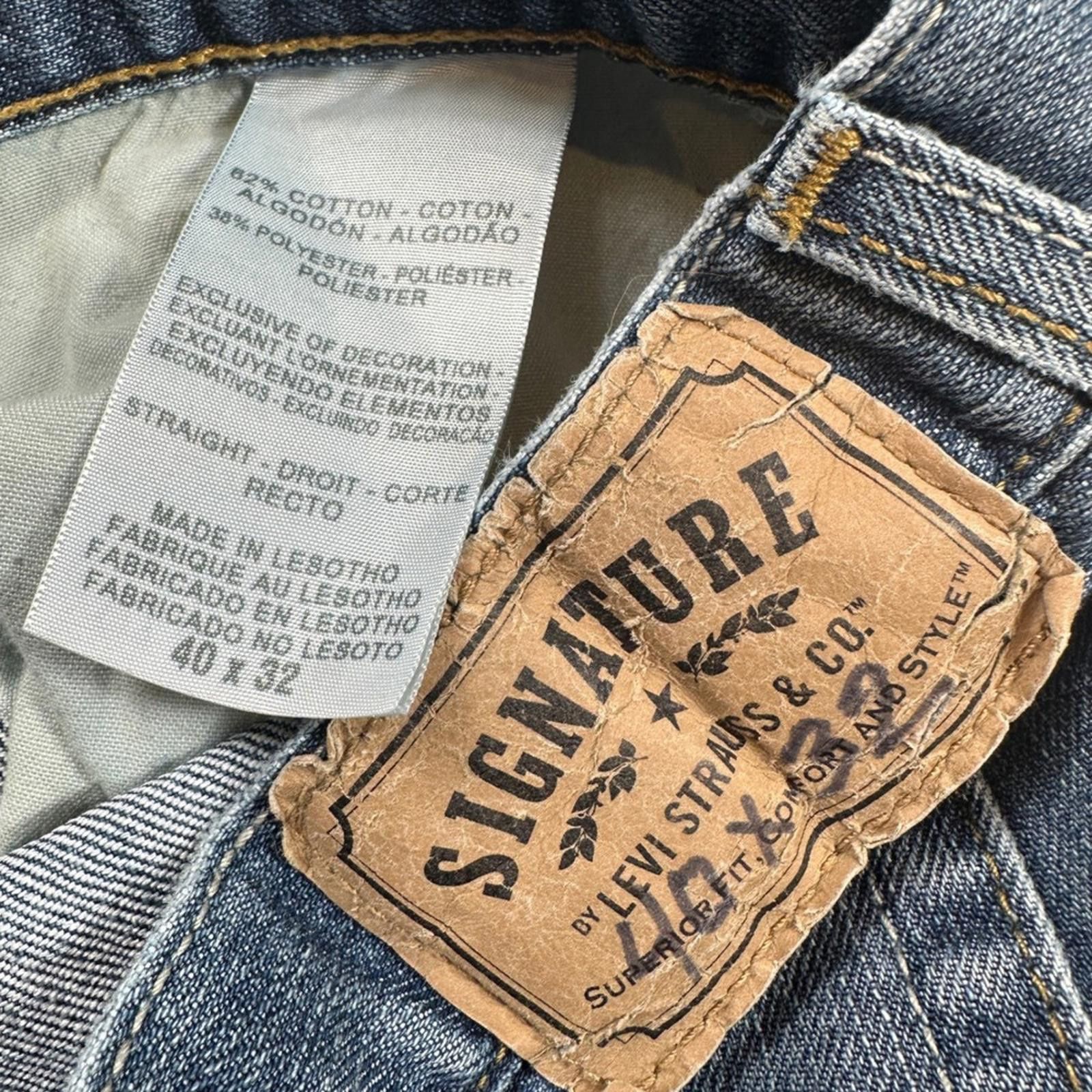 Levi's Levis Signature Straight Leg Jeans Men 40x32 Blue Denim Size US 40 / EU 56 - 5 Thumbnail