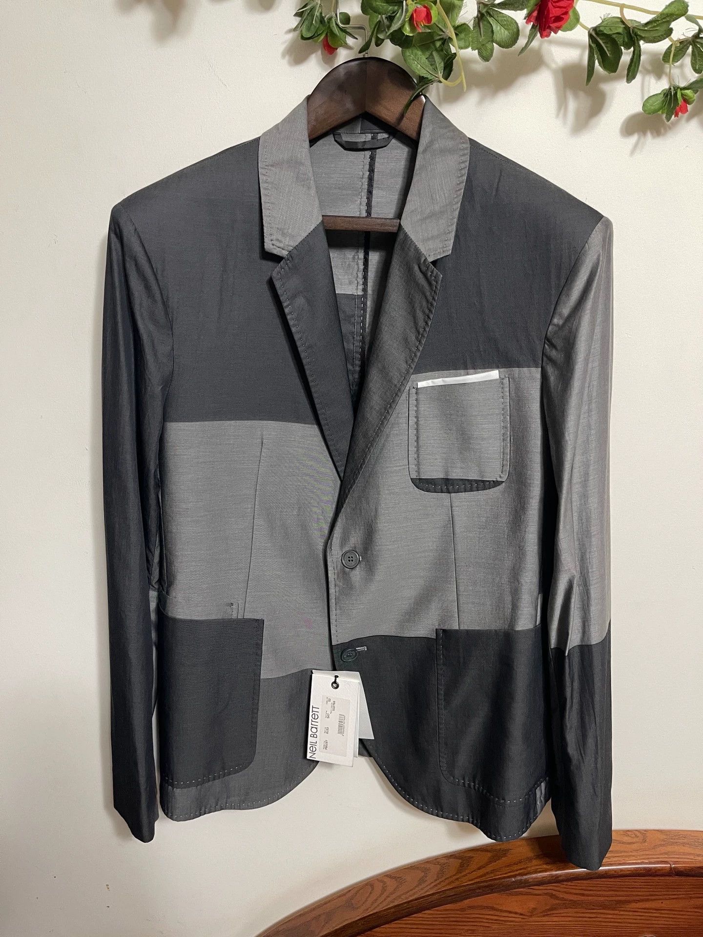 Neil Barrett Neil Barrett Color Blocked Multi-Tone Gray Suit 52 Size 52R - 1 Thumbnail