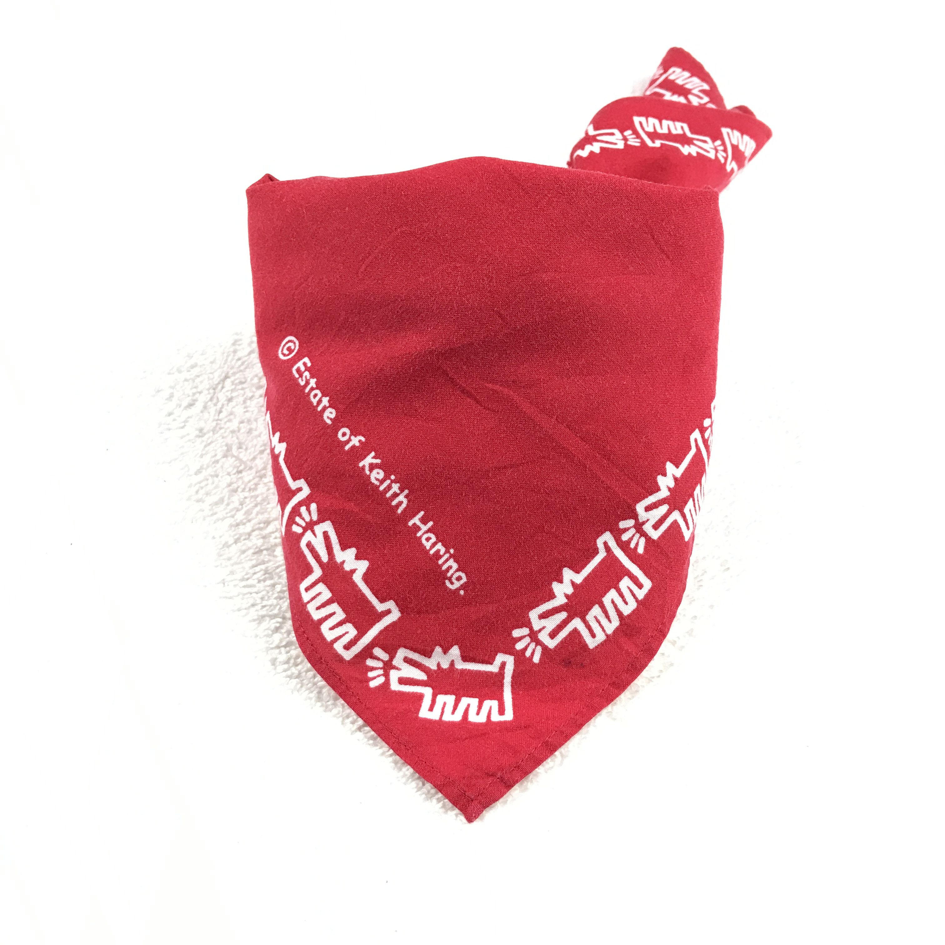 Designer × Keith Haring × Vintage Vintage Keith Hering Bandana Neckerchief Handkerchief Size ONE SIZE - 4 Thumbnail