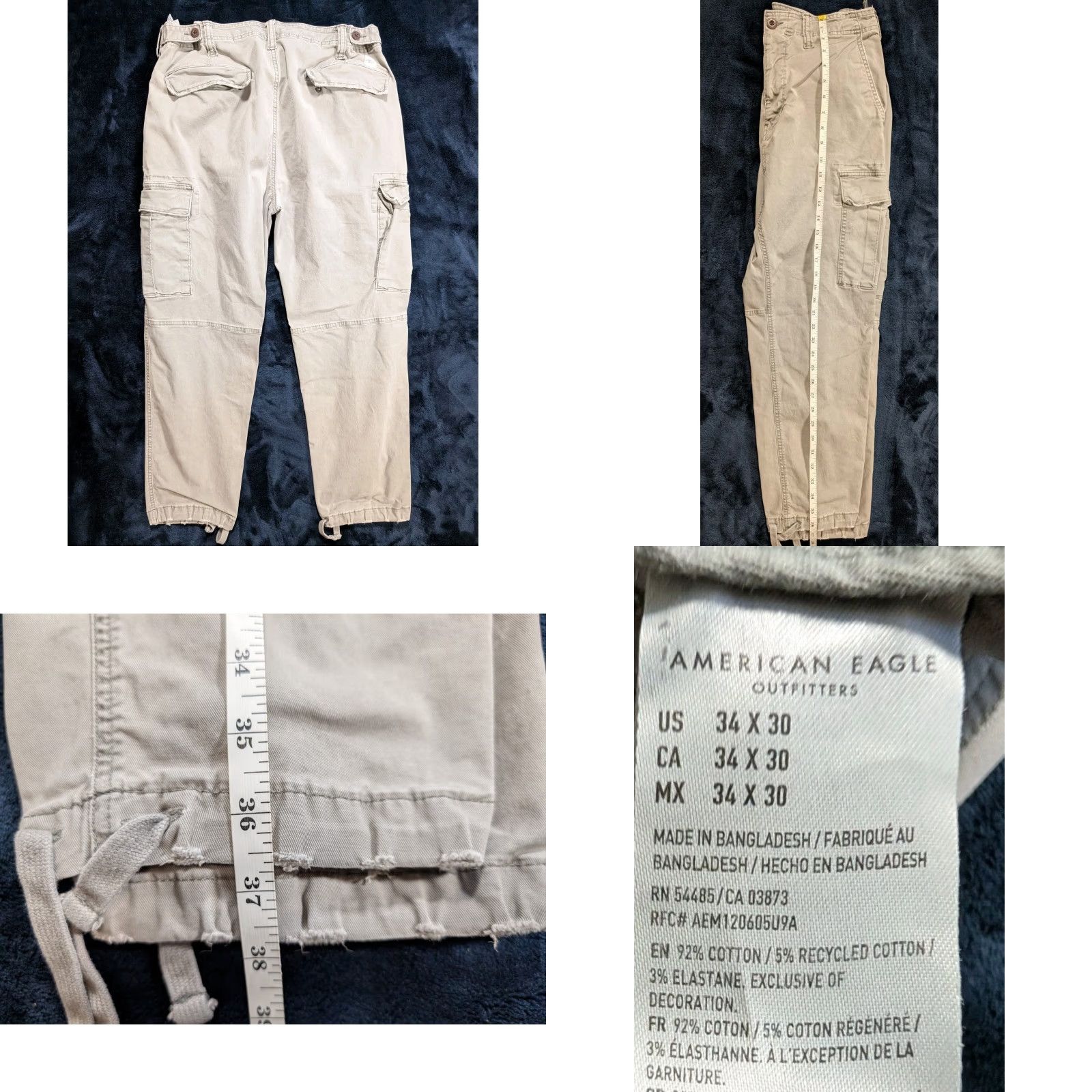 American Eagle Outfitters American Eagle Outfitters Cargo Pants Men 34x30 Gray Canvas Flex Lived In Straight 34in Inseam Regular Fit Vintage No Size US 34 / EU 50 - 9 Thumbnail