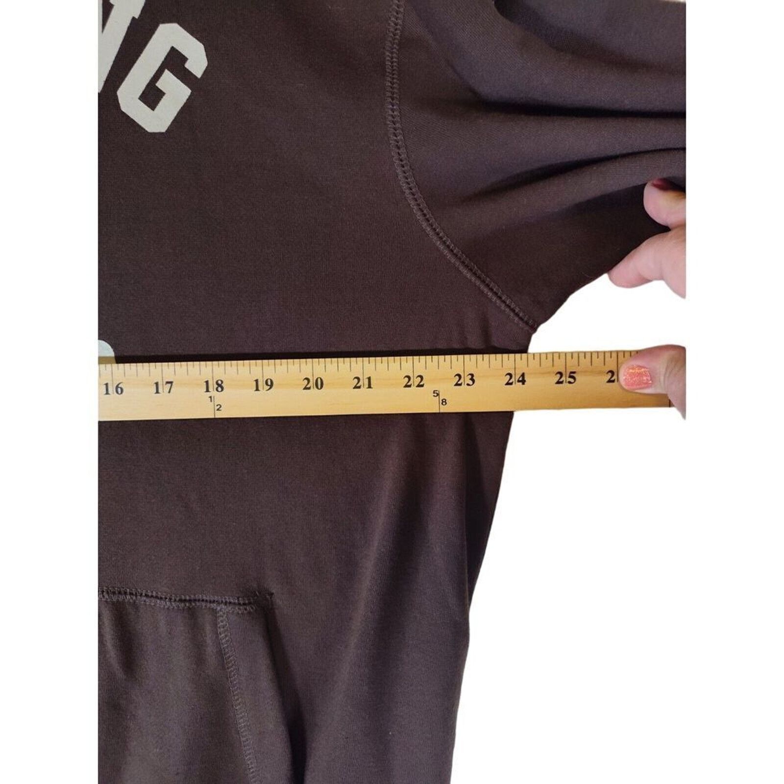 & Other Stories Browning Hoodie Mens Size Large Brown Front Pocket Spellout Size US L / EU 52-54 / 3 - 4 Thumbnail