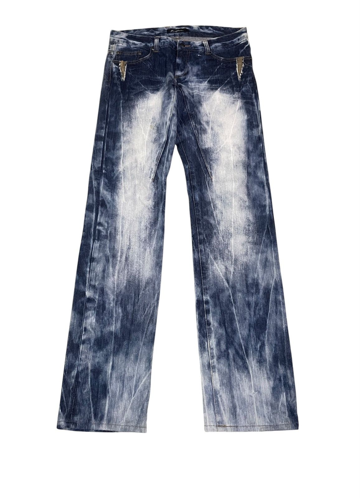 If Six Was Nine Rare Vintage Japanese Brand Root Three Bleach Jeans 2000s Size US 34 / EU 50 - 1 Thumbnail