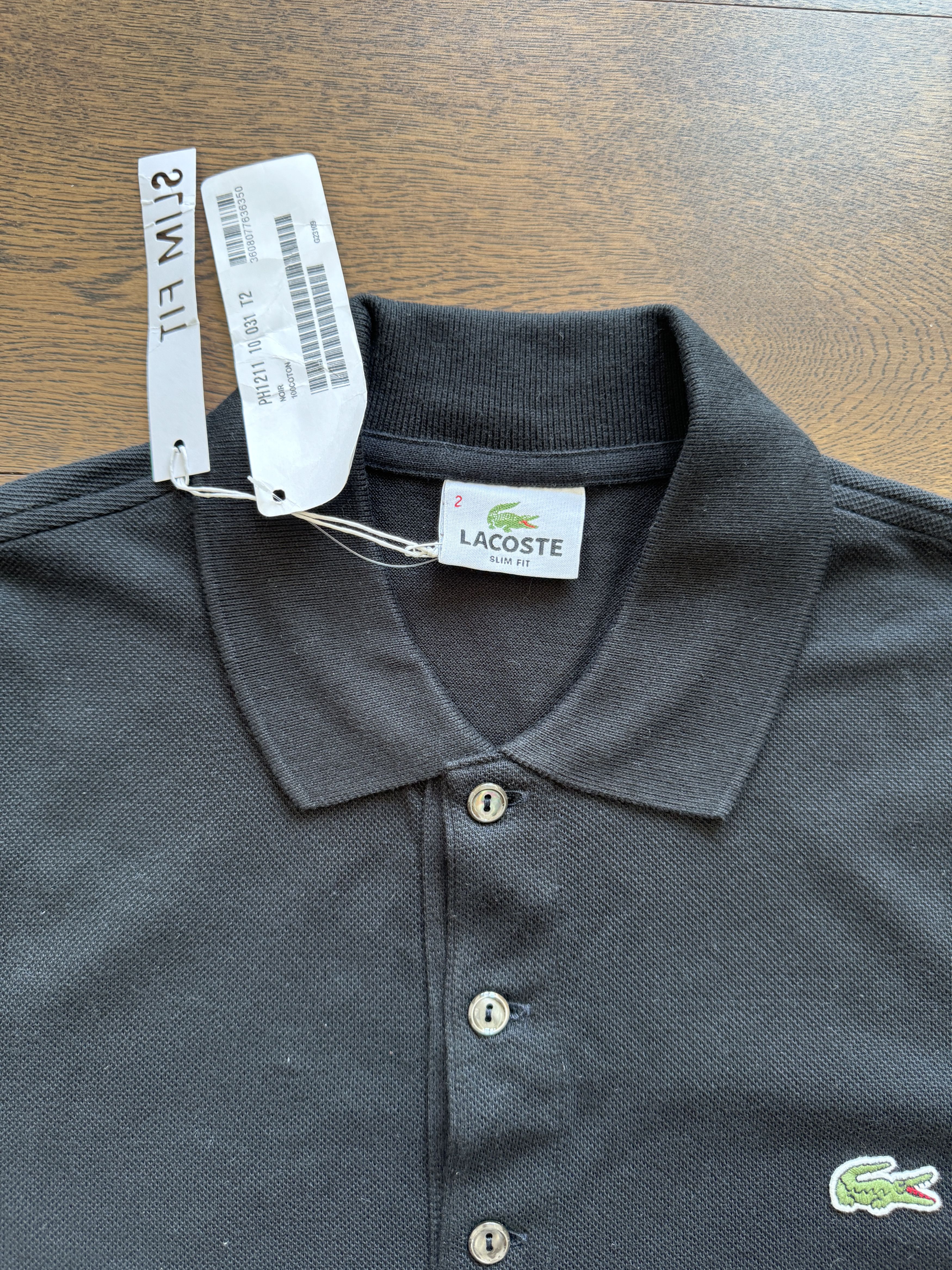 Lacoste Locaste France Mens Devanlay Black Cotton Pique Polo Shirt Size US S / EU 44-46 / 1 - 4 Thumbnail