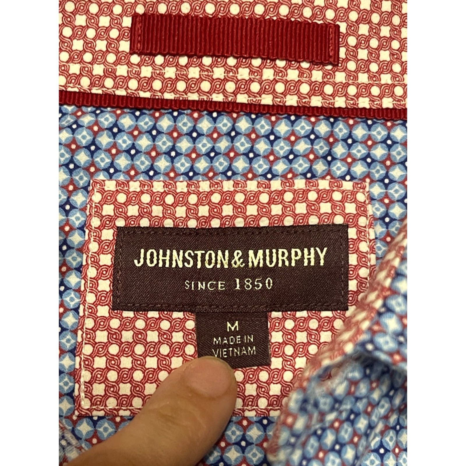Johnston & Murphy Johnston & Murphy Shirt, Men's Size Medium, Button-Up Shirt, Blue, Red White Blue, Button, Casual, Cotton, Long Sleeve, Regular Fit, M, Men, Shirt Size US M / EU 48-50 / 2 - 5 Thumbnail