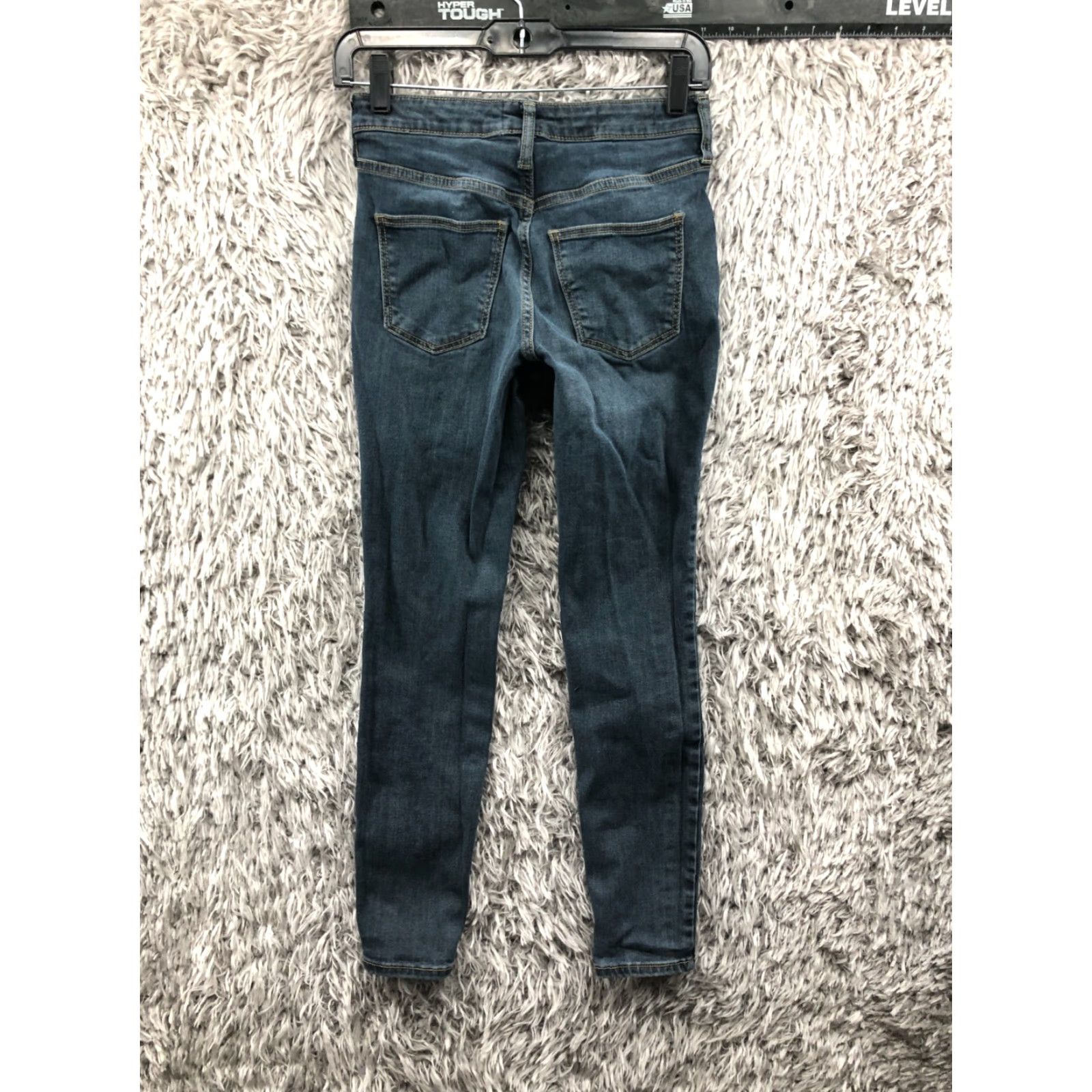 Vintage Universal Thread High Rise Skinny Jeans Size 00 Womens Dark Wash Blue Denim Size 24" / US 00 / IT 34 - 5 Thumbnail