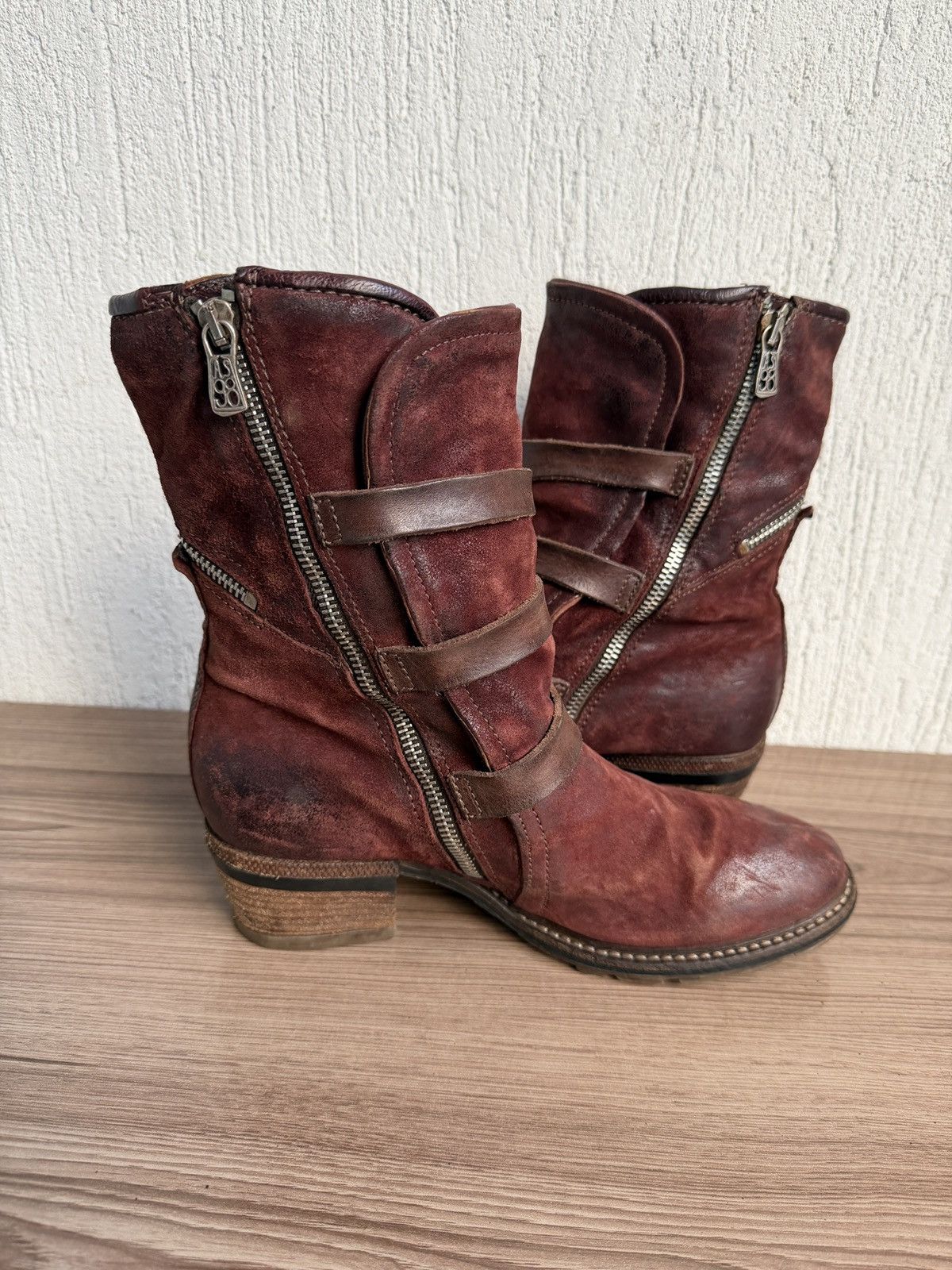 A.S.98 Triple buckle strap distress boots Size US 9 / IT 39 - 11 Thumbnail