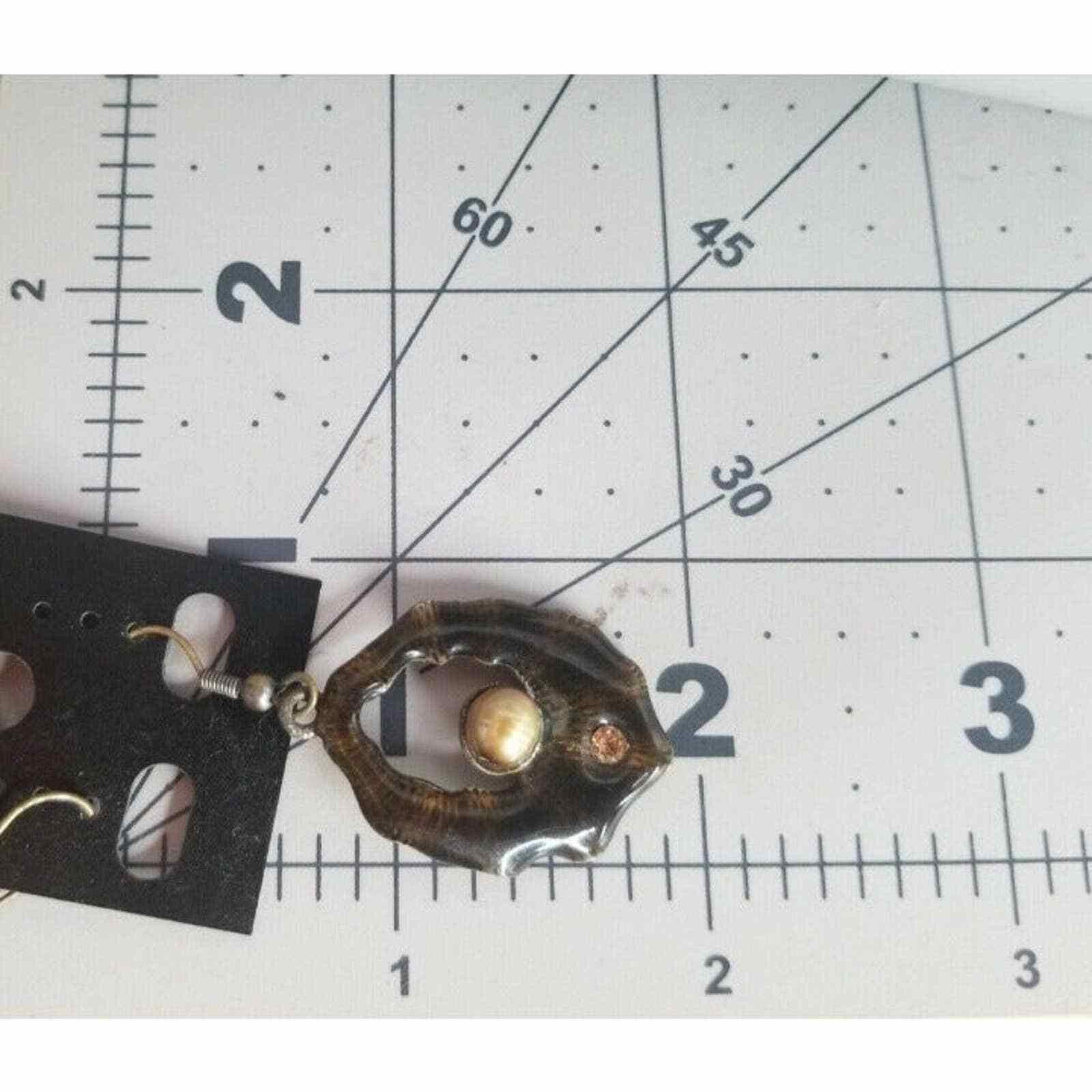 The Unbranded Brand Earrings Fashion Jewlery Costume Brown Rhinestone Dangle S Size ONE SIZE - 3 Thumbnail