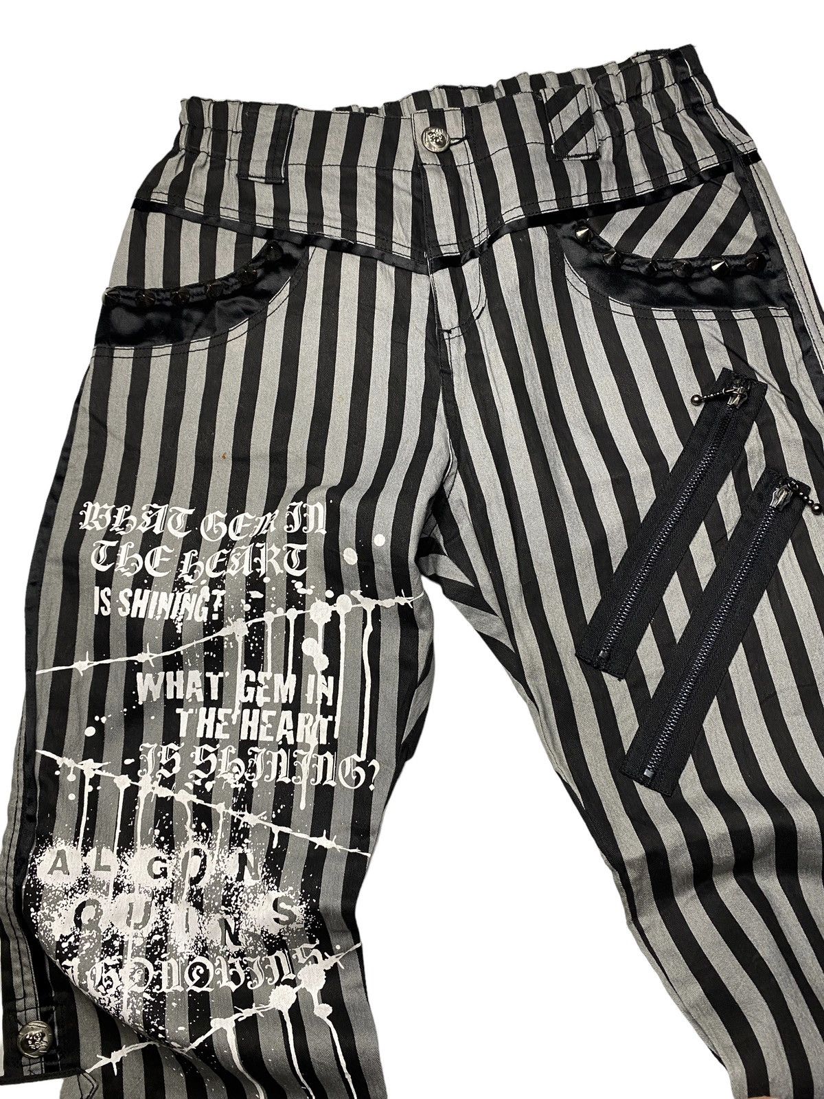 If Six Was Nine 2000's Algonquins Poem Punk Tribal Studded Pants Size US 29 - 2 Thumbnail