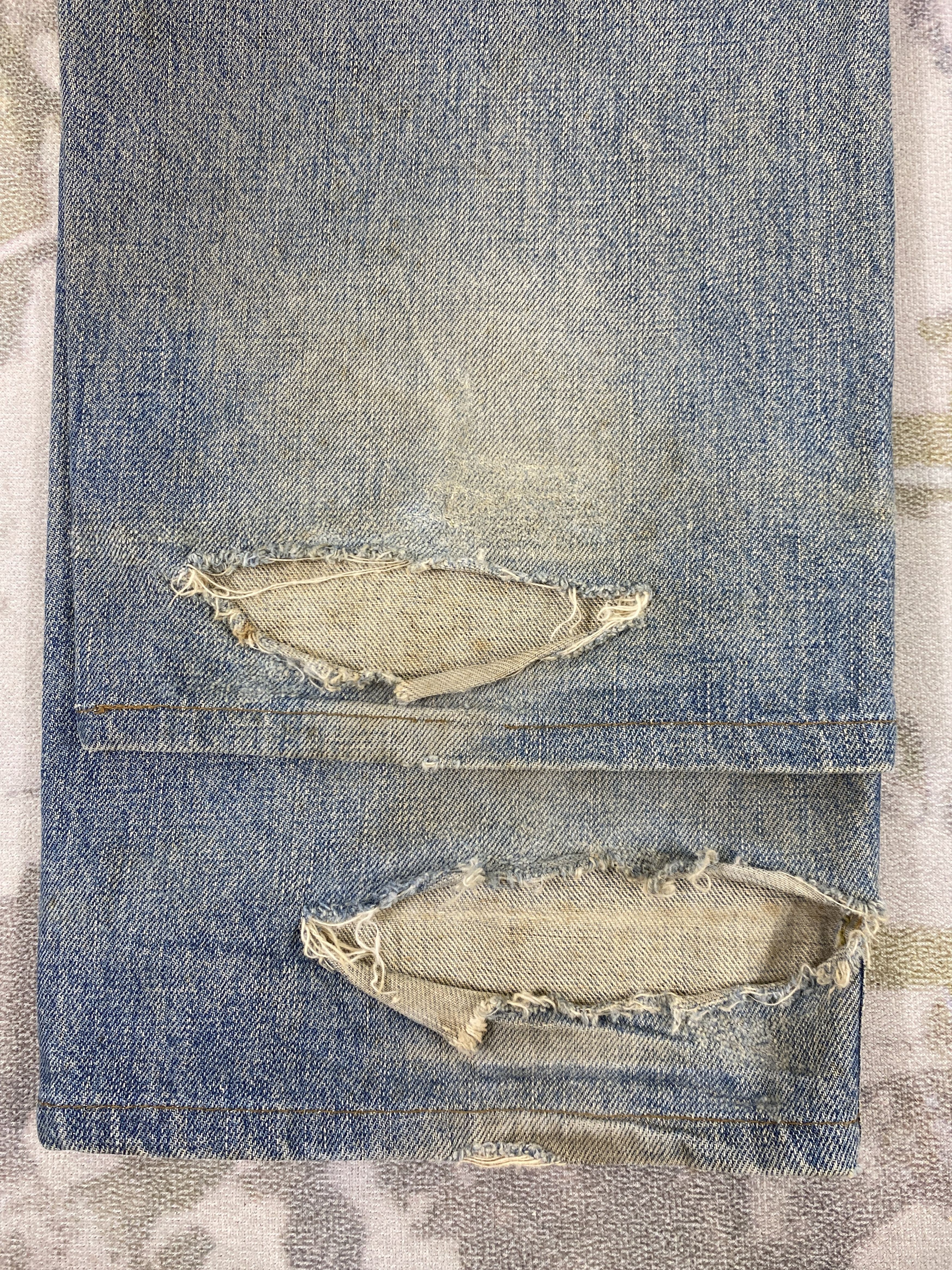 Edwin EDWIN 505X SELVEDGE FADED & RUSTY DISTRESSED DENIM-JN3565 Size US 32 / EU 48 - 12 Thumbnail