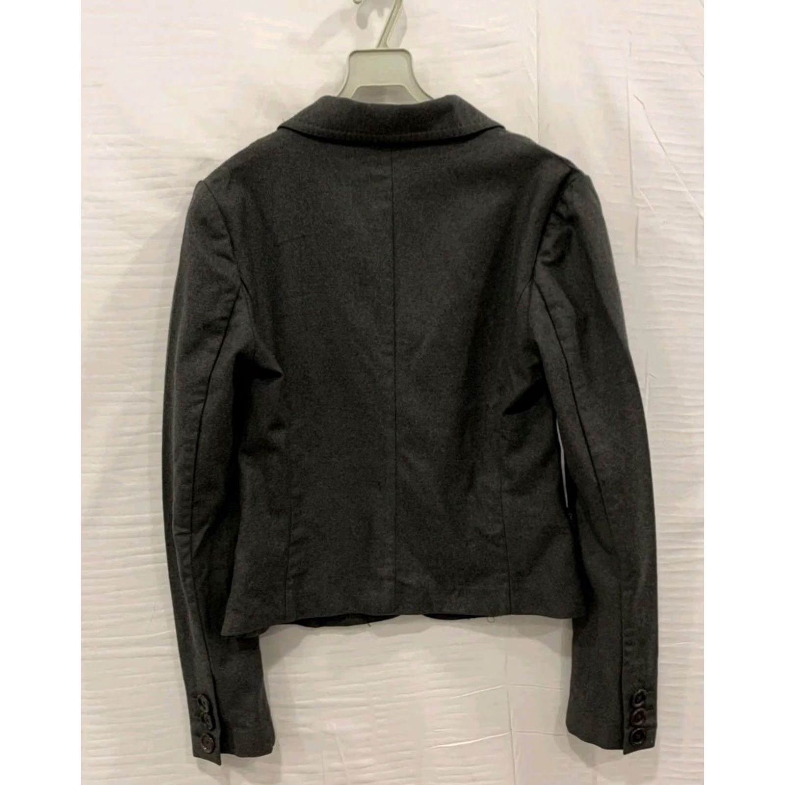 Bottega Veneta VINTAGE Bottega Veneta Blazer Jacket Women Wool Silk Lined IT 44 US 8 Charcoal Gray 90s Mens Womens Size M / US 6-8 / IT 42-44 - 2 Thumbnail