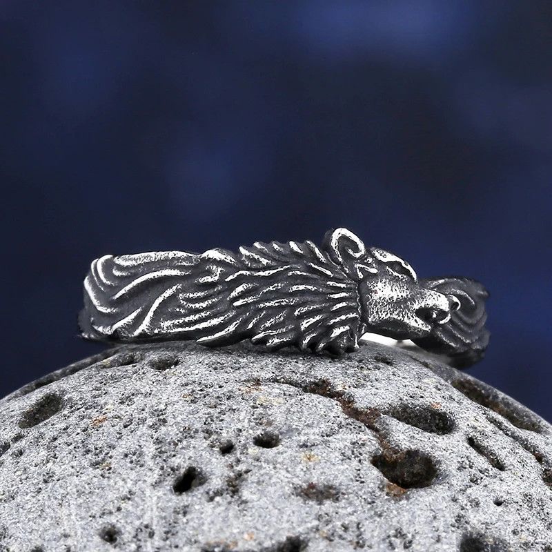 Japanese Brand × Jewelry × Vintage Stainless Steel Wolf Ring Size ONE SIZE - 1 Thumbnail