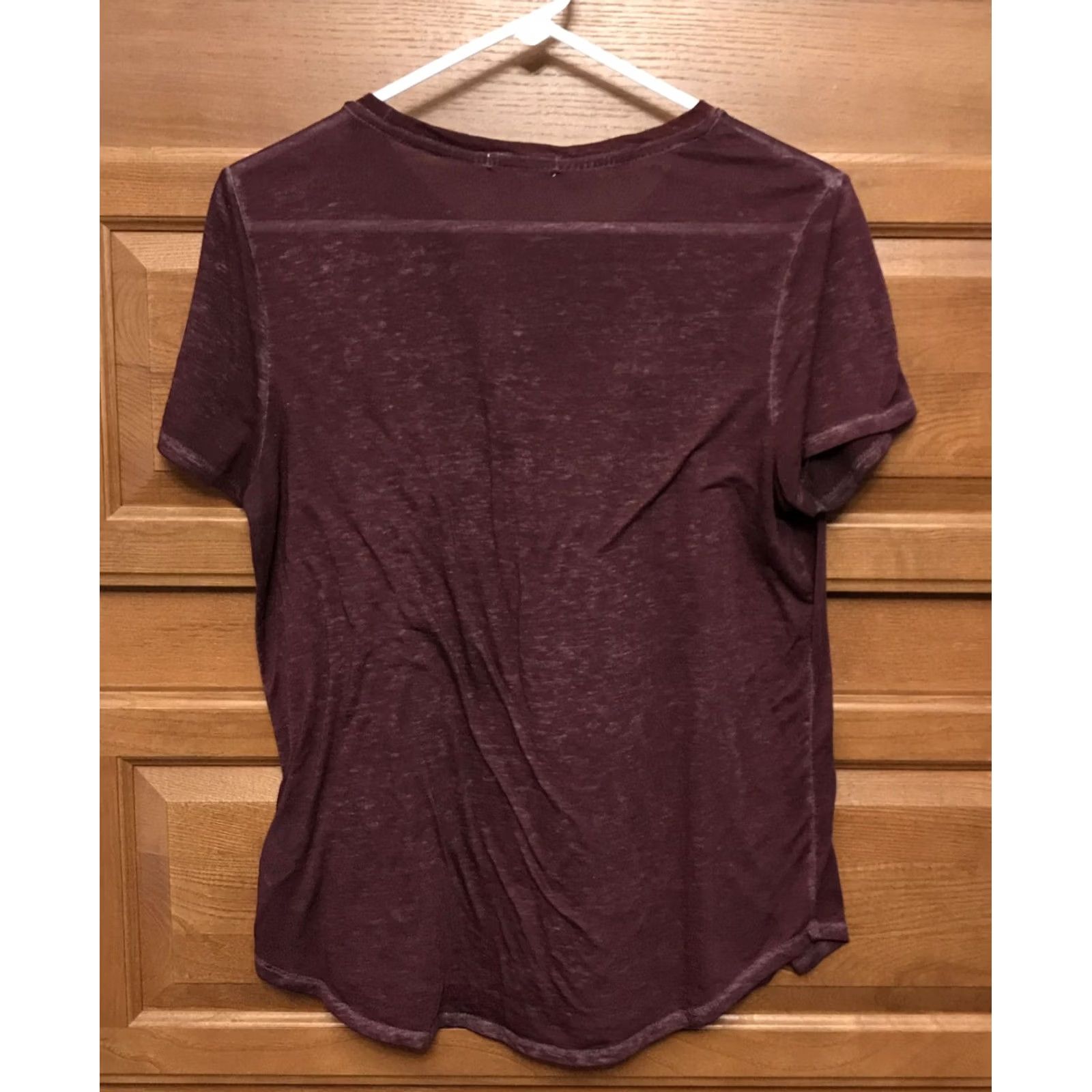 Vintage Maurices Shirt M Maroon WINE bottle Graphic Tee Stretch S/S semi-sheer 1050 Shirt Women Adults Size M / US 6-8 / IT 42-44 - 2 Thumbnail