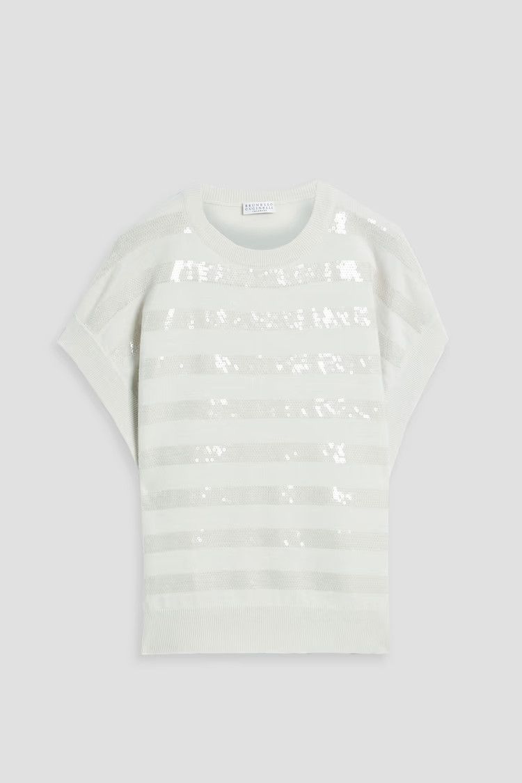 Brunello Cucinelli o1y0825 Crewneck Sleeveless Sweater in White Size M / US 6-8 / IT 42-44 - 1 Thumbnail