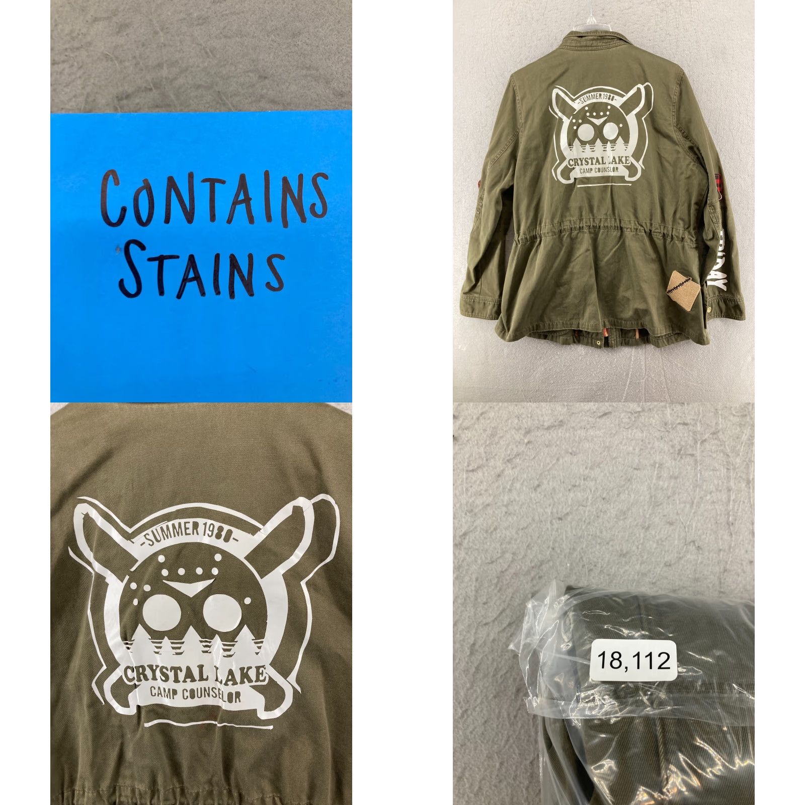 Forever 21 FOREVER 21 Jacket Womens 2X Plus Size Military Style Crystal Lake Horror Green Canvas Cotton Collar Zip Shirt Womens 90s Fashion Size XXL / US 16-18 / IT 52-54 - 9 Thumbnail
