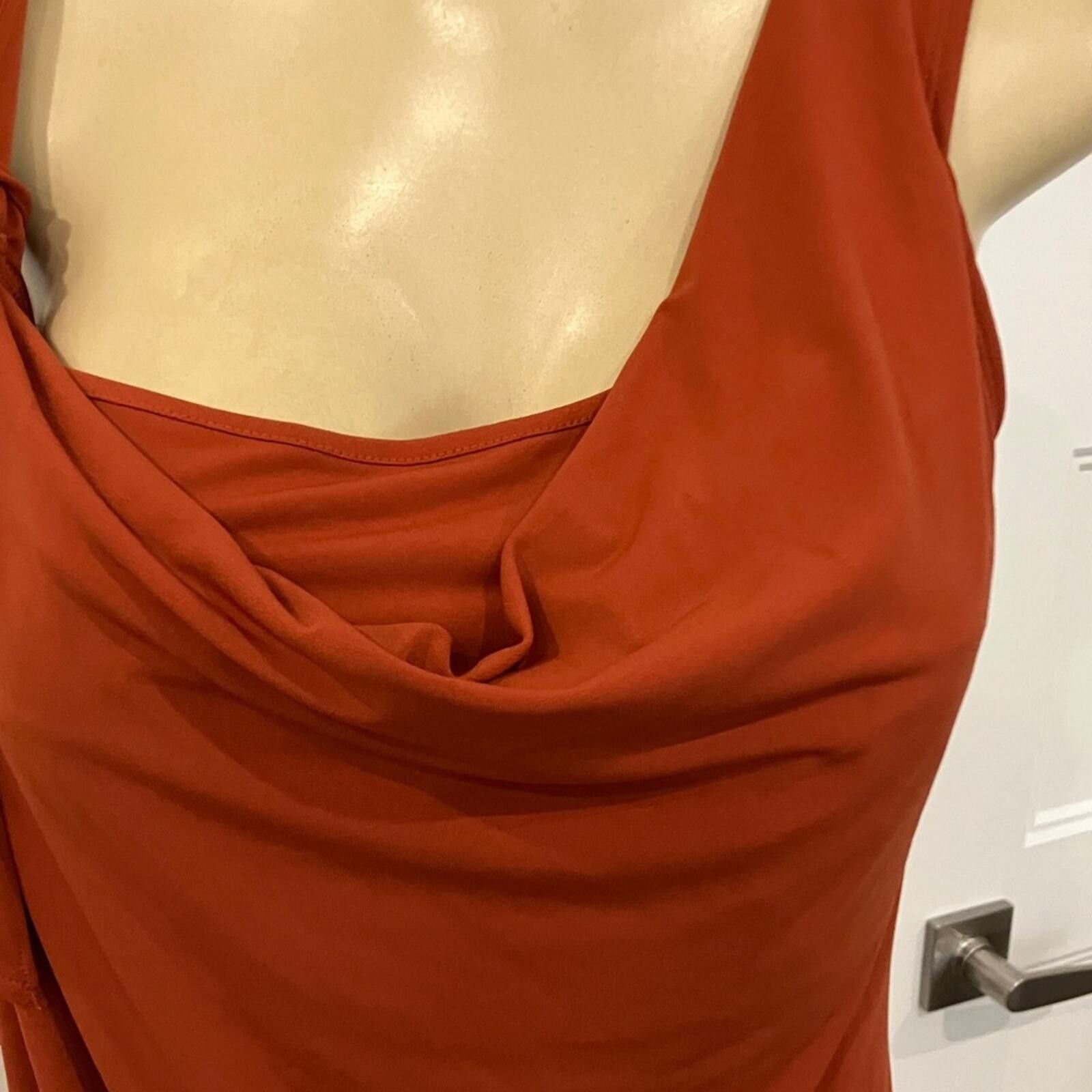 Other Simply Vera Vera Wang Rust Orange Draped Blouse Size M / US 6-8 / IT 42-44 - 4 Thumbnail