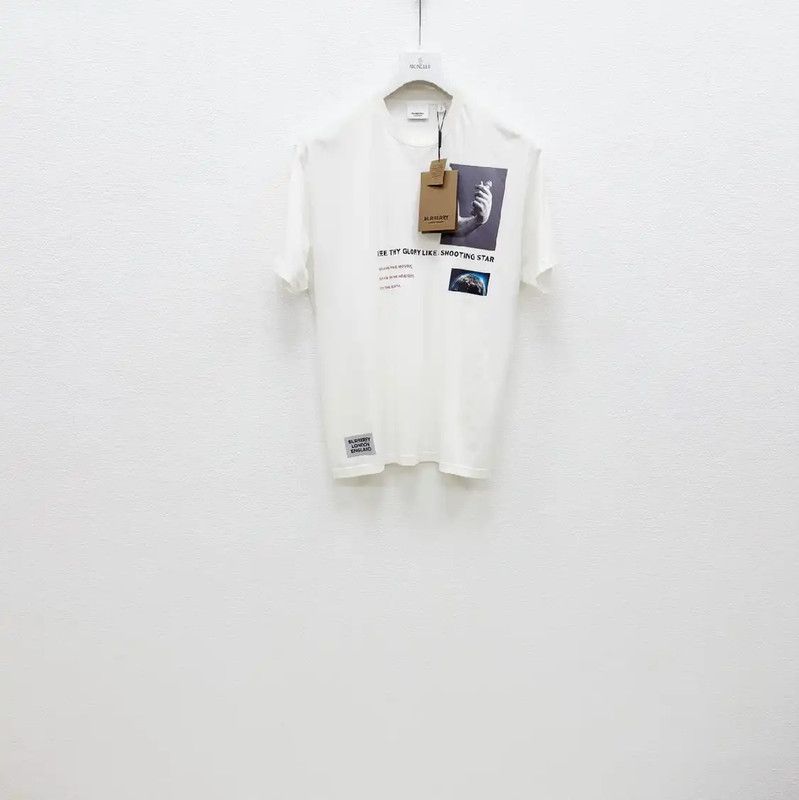 Burberry Burberry White Cotton Short Sleeve T-Shirt Size US L / EU 52-54 / 3 - 1 Thumbnail