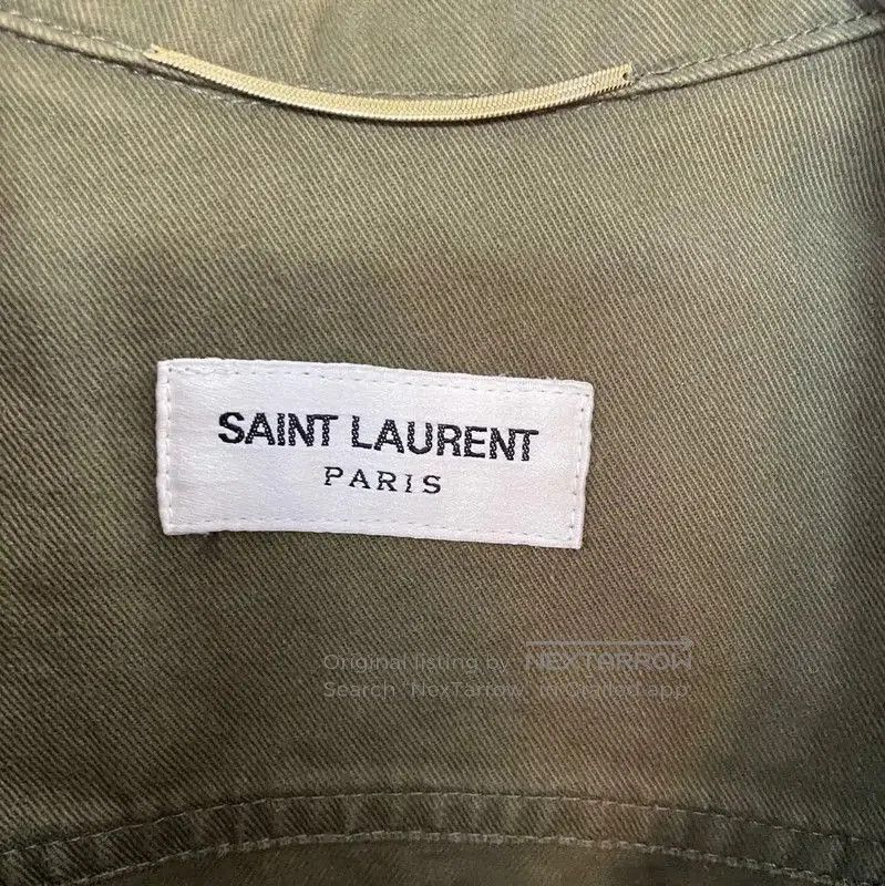 Yves Saint Laurent Saint Laurent Olive Green Cotton Women's Jacket . Size M / US 6-8 / IT 42-44 - 3 Thumbnail