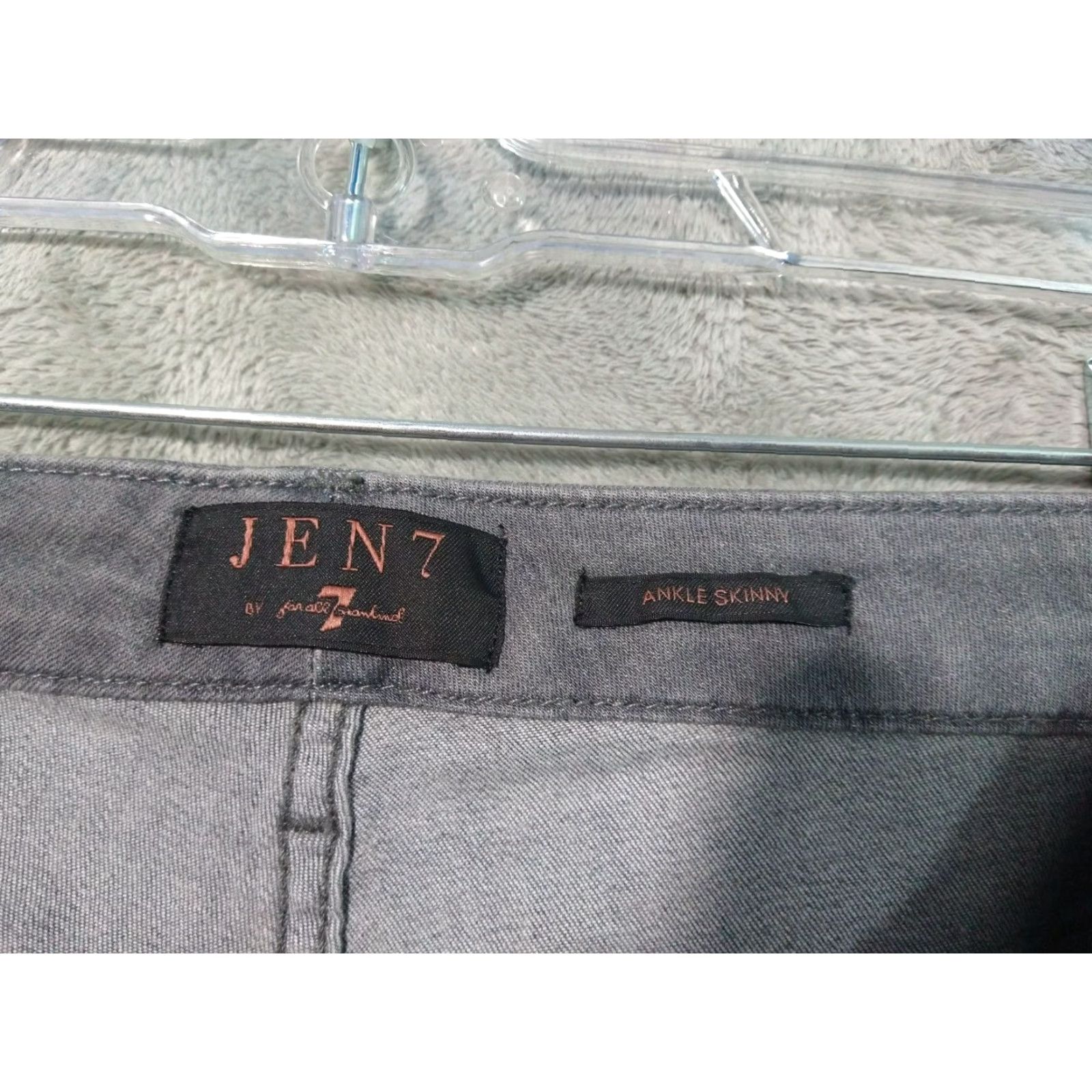 7 For All Mankind For All Mankind Jeans Womens 20 Gray Leopard Denim Ankle Skinny High Rise Jen7 Size 42" / US 20 - 7 Thumbnail