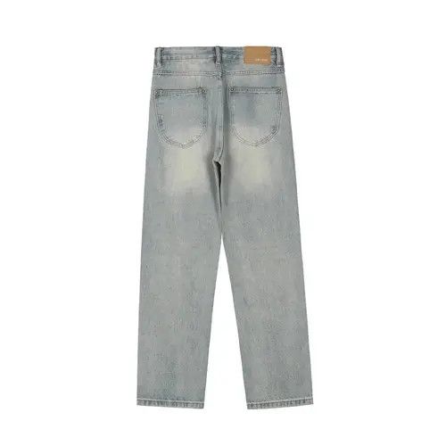 Japanese Brand × Jean Light blue washed distressed trendy loose straight jeans Size US 32 / EU 48 - 2 Thumbnail