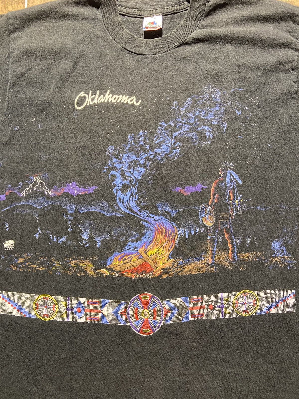 Fruit Of The Loom Vintage Oklahoma Native American Size US L / EU 52-54 / 3 - 2 Thumbnail