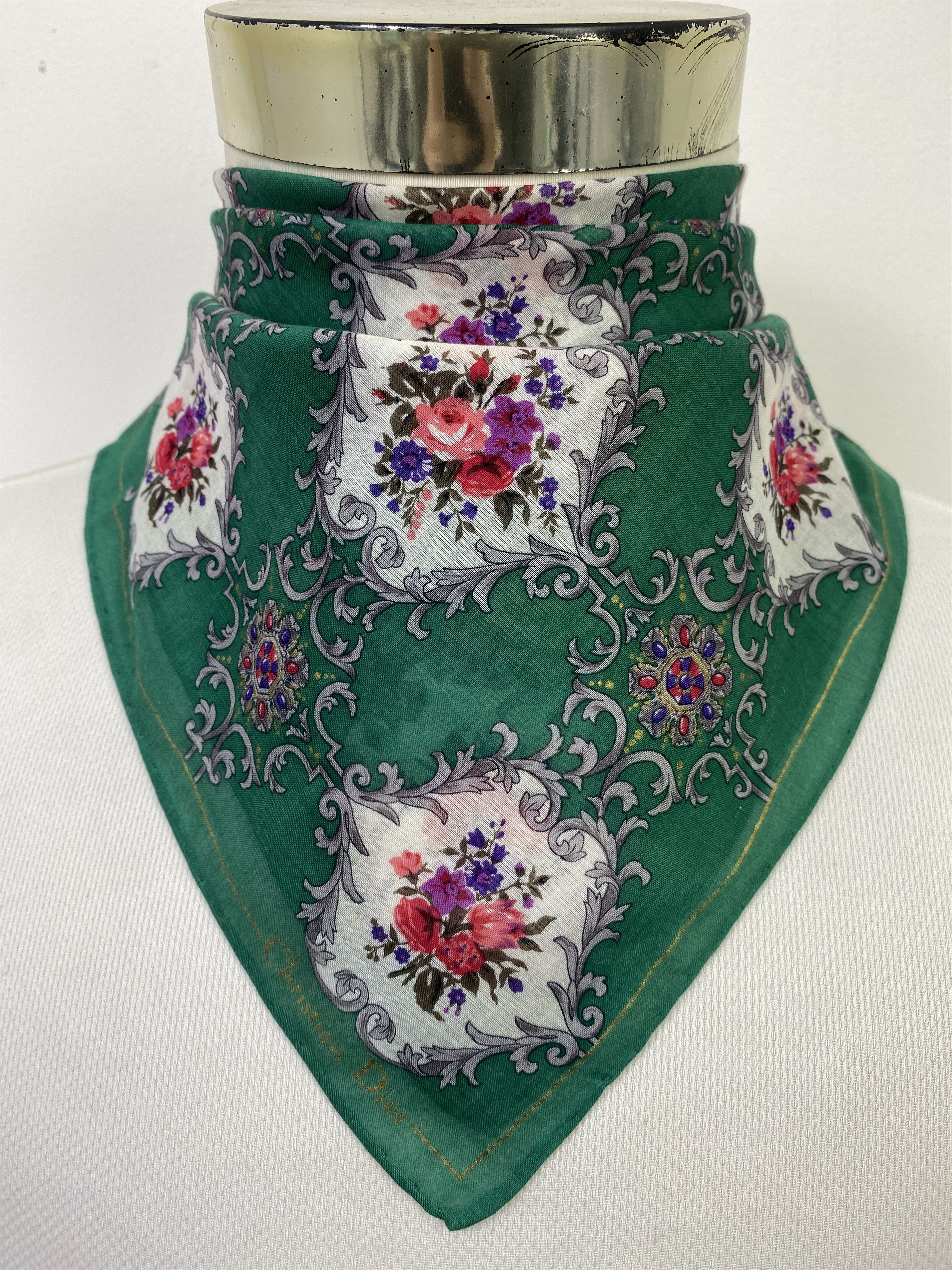 Christian Dior Monsieur Vintage Christian Dior Handkerchief / Neckerchief KT0098 Size ONE SIZE - 1 Thumbnail