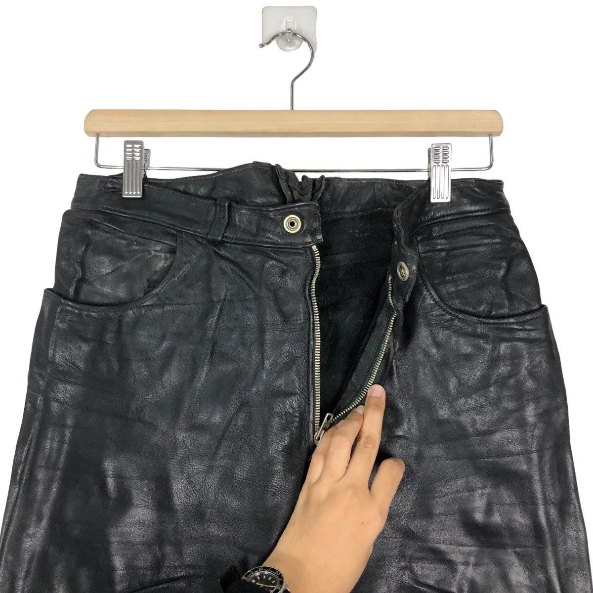 Genuine Leather 🔥90’s Genuine Leather Racing Pants Issey Miyake Japan Size US 30 / EU 46 - 9 Thumbnail