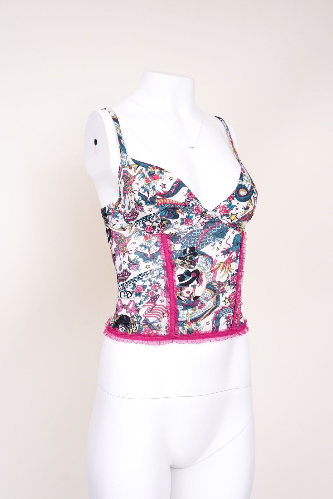 Dior Christian Dior Tattoo Print Ruffle Bustier Top Size XS / US 0-2 / IT 36-38 - 4 Thumbnail