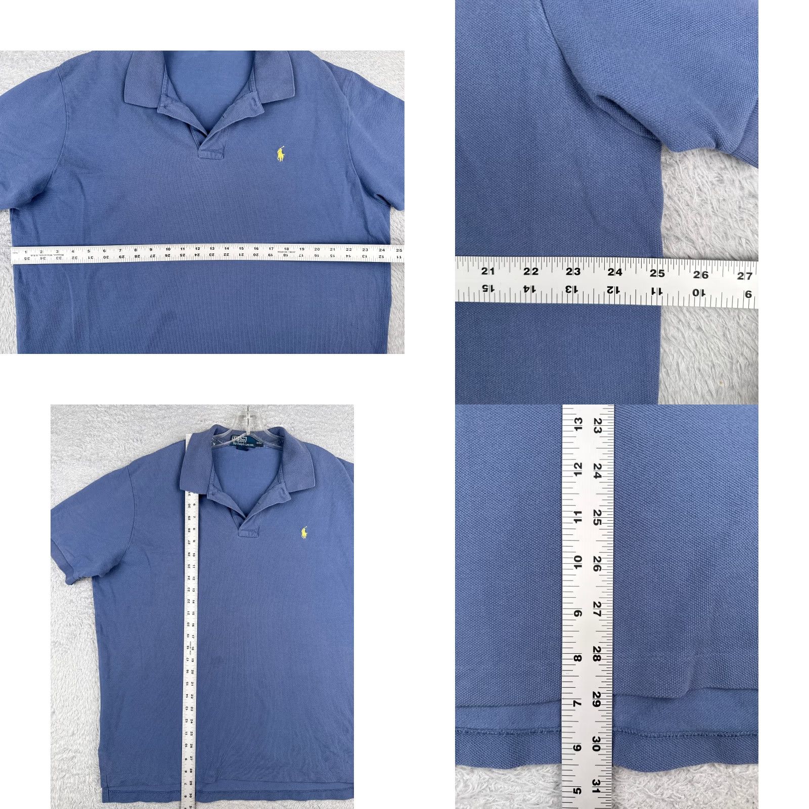 Ralph Lauren VINTAGE Ralph Lauren Polo Shirt Men 2XL Blue Short Sleeve 100% Cotton Slim Logo Embroidered Size US XXL / EU 58 / 5 - 8 Thumbnail