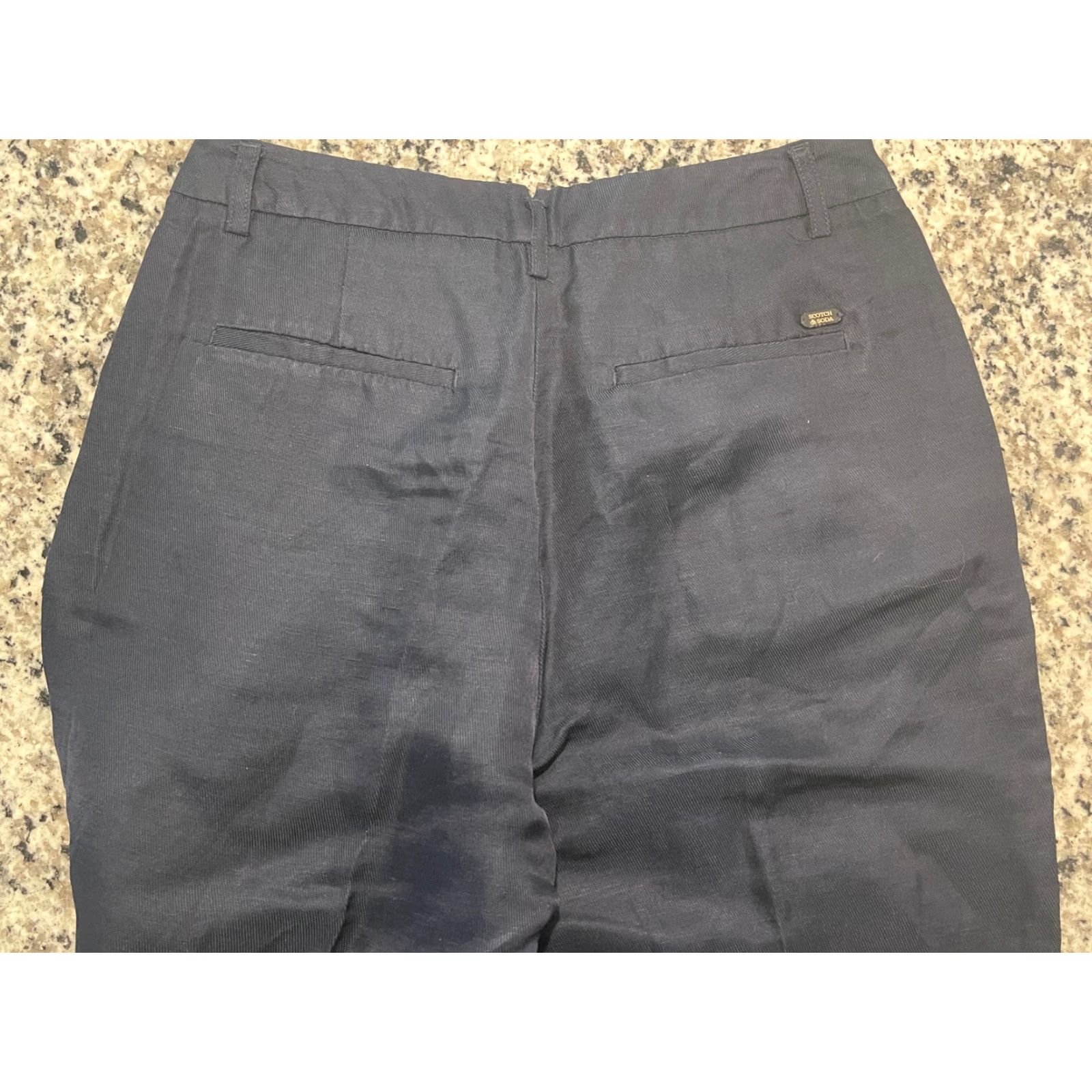 Scotch & Soda Scotch and Soda Edie Wide Leg Navy Trousers Size 26 Size 26" / US 2 / IT 38 - 6 Thumbnail