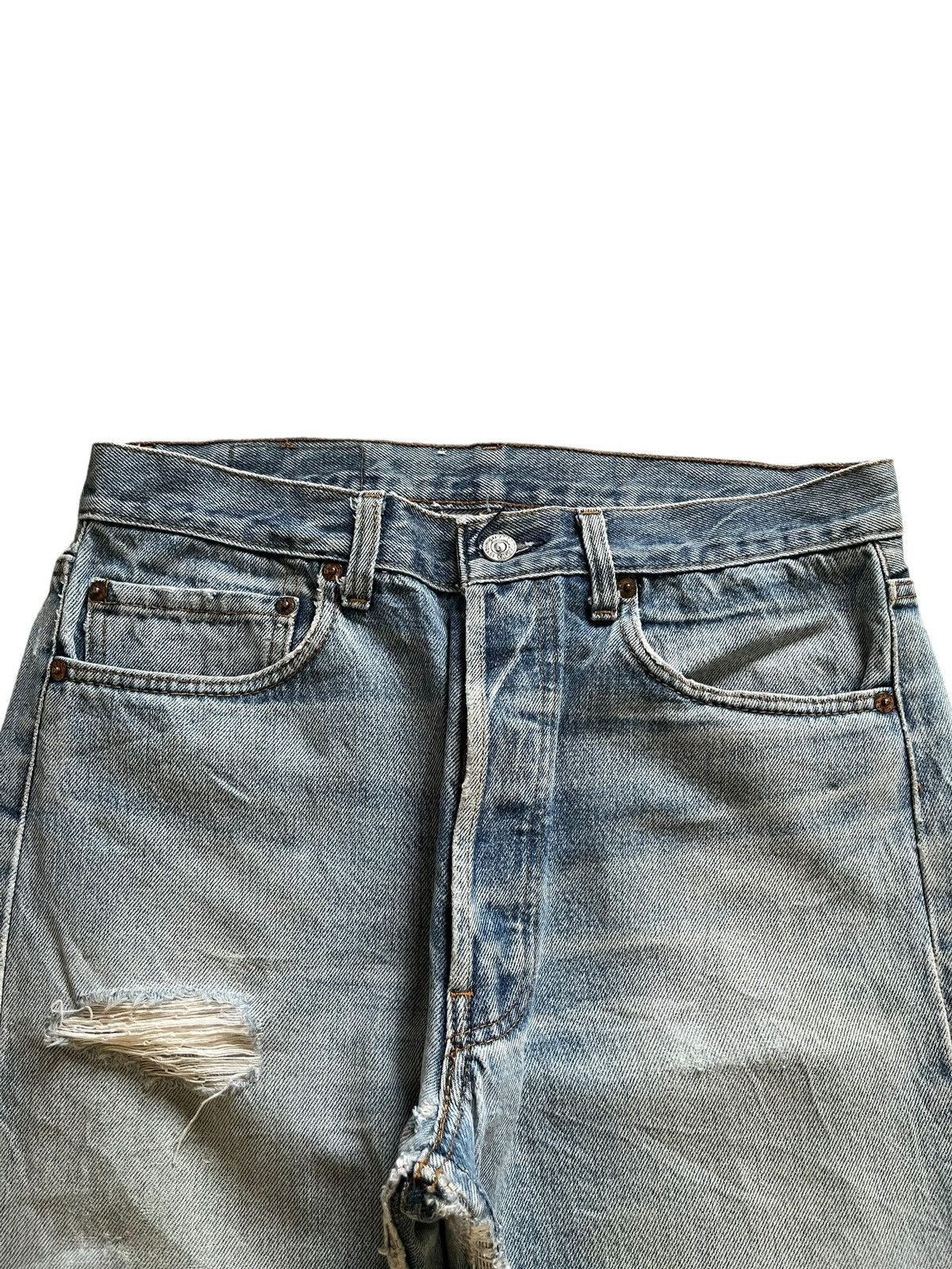 Levi's × Levi's Vintage Clothing Vintage 80s Levis 501 Blue Wash Distressed Loose Jeans Size US 31 - 4 Thumbnail