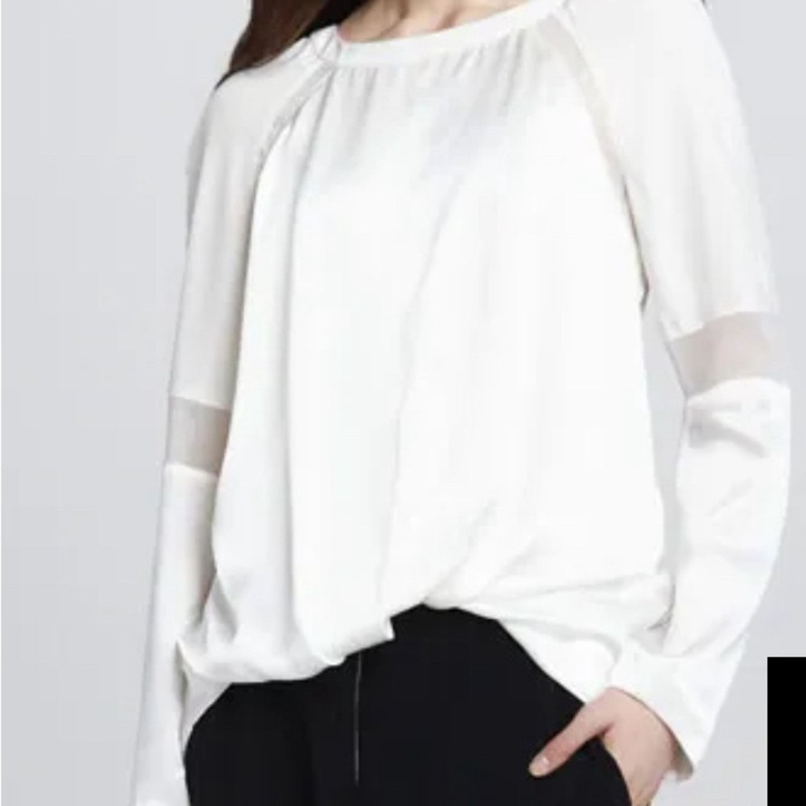 Elizabeth and James Elizabeth and James black silk blouse sheet inset XS Size XS / US 0-2 / IT 36-38 - 4 Thumbnail