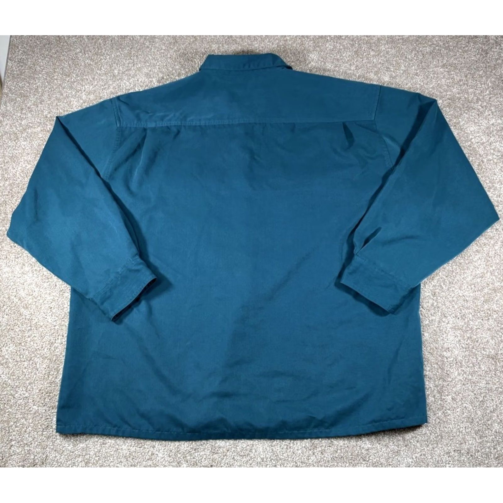 George George Sueded Button Up Long Sleeve Shirt Blue / Green Men’s Size XXL (2XL) Button-Up Casual Shirt Mens Regular Fit Blue Size US XXL / EU 58 / 5 - 5 Thumbnail