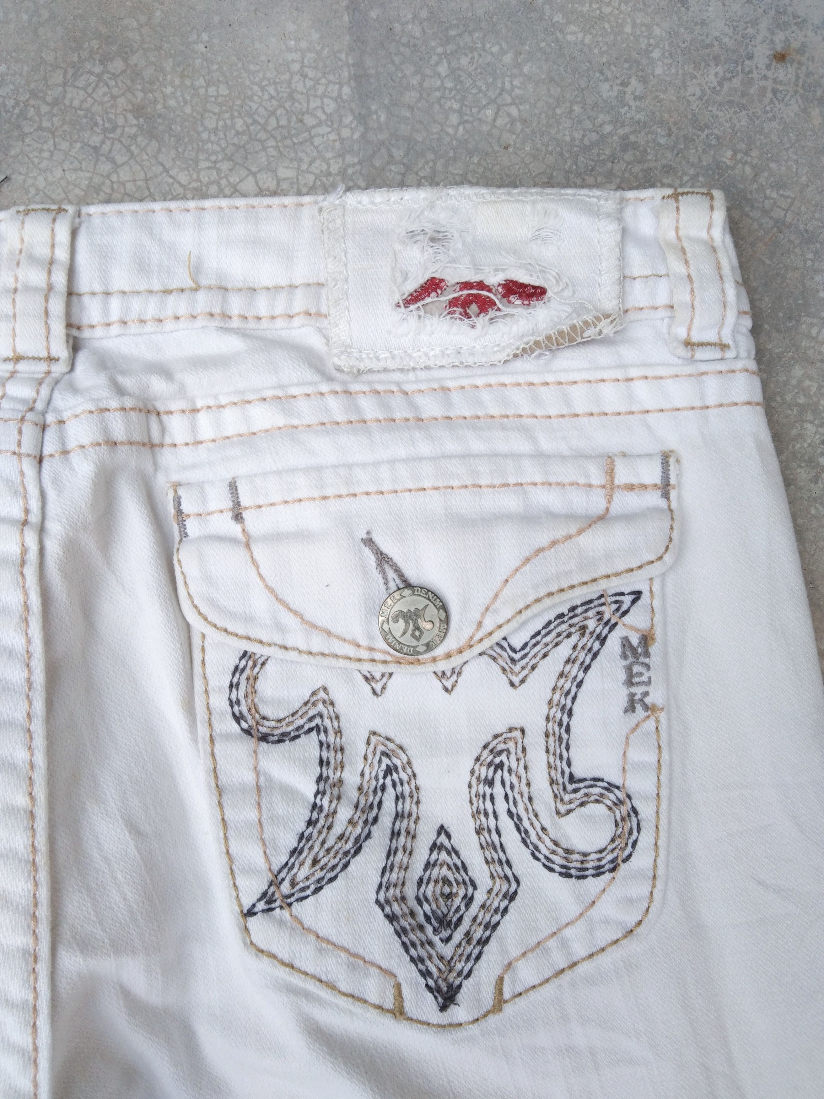 Mek Denim Vintage Y2k MEK Denim Flared Boot Cut Jeans 31x32 Size US 31 - 3 Thumbnail