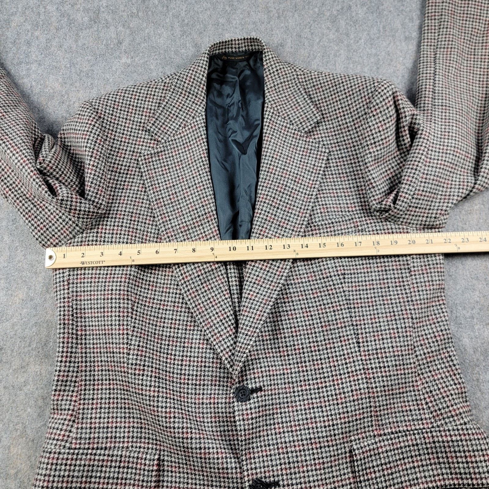Hart Schaffner Marx Hart Schaffner & Marx Houndstooth Wool Blazer Sport Coat Size 40L - 7 Thumbnail