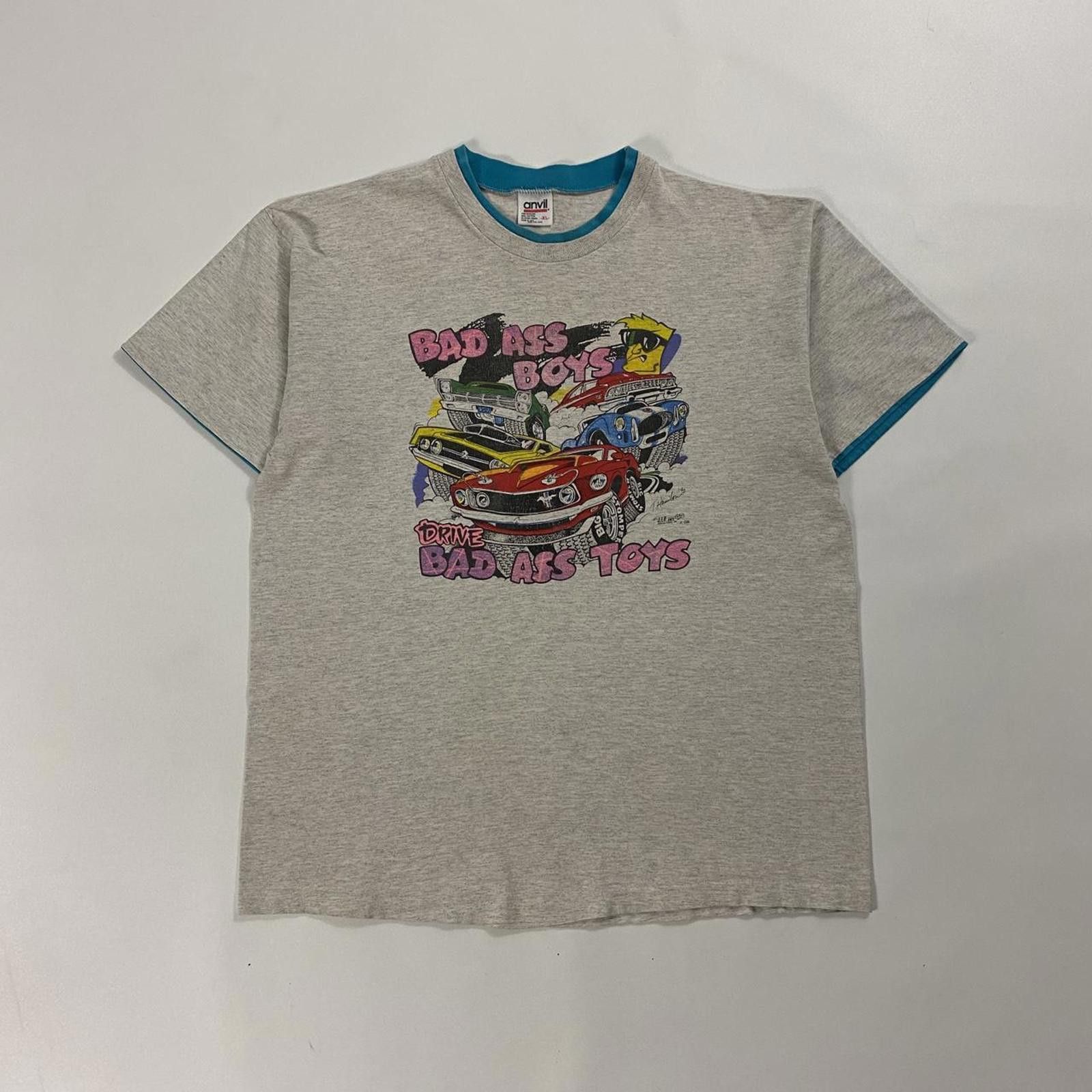Vintage Vintage 90s Bad Ass Boys Car Tee Size US XL / EU 56 / 4 - 1 Thumbnail
