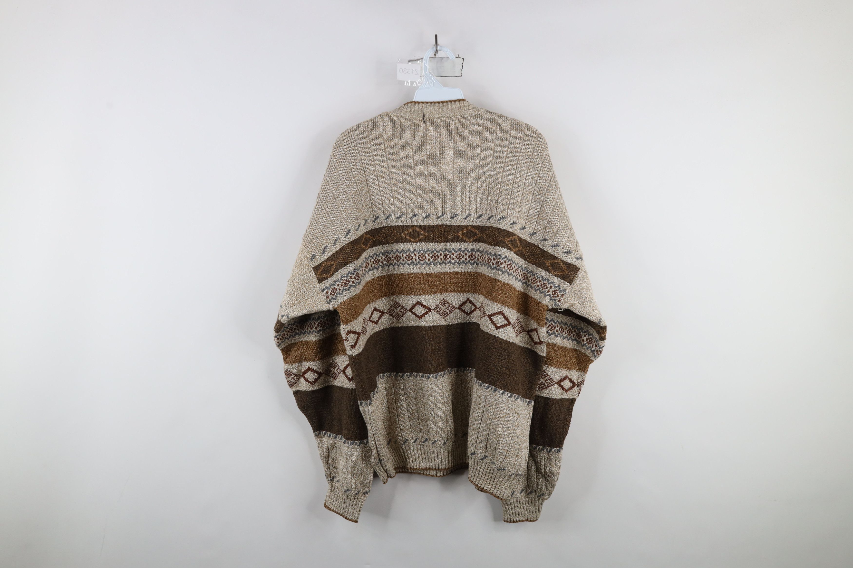 Vintage Vintage 90s Streetwear Fair Isle Knit V-Neck Sweater USA Size US L / EU 52-54 / 3 - 6 Thumbnail