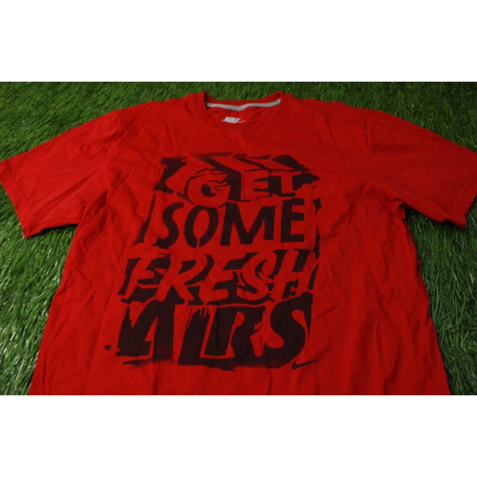 Nike Nike Shirt Mens T-Shirt Jersey Cotton Crew Neck Short Sleeve L Red Logo 70cm 52cm Size US L / EU 52-54 / 3 - 2 Thumbnail