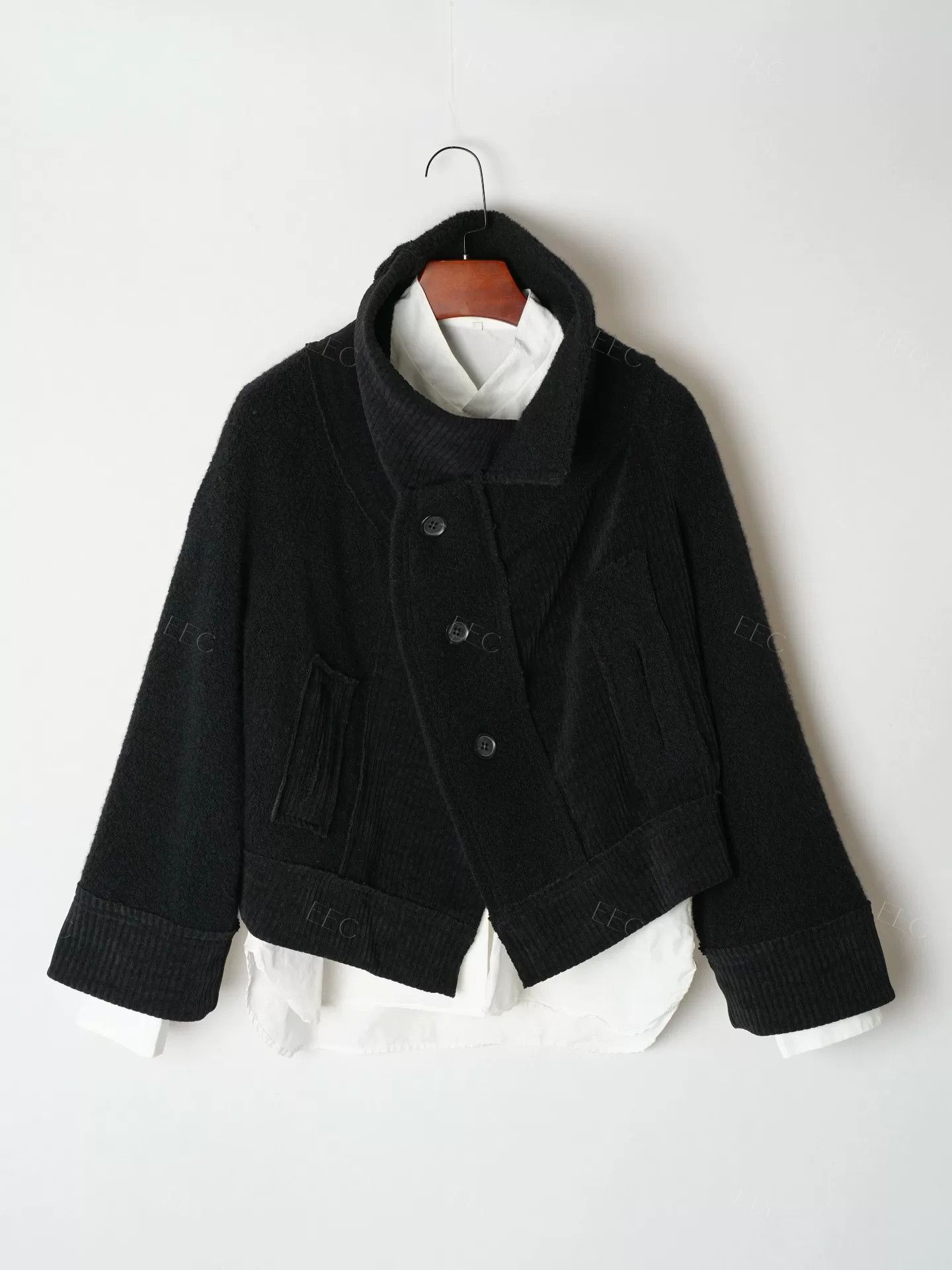 Y's Yohji Yamamoto Black Mixed Material Jacket Size M / US 6-8 / IT 42-44 - 1 Thumbnail