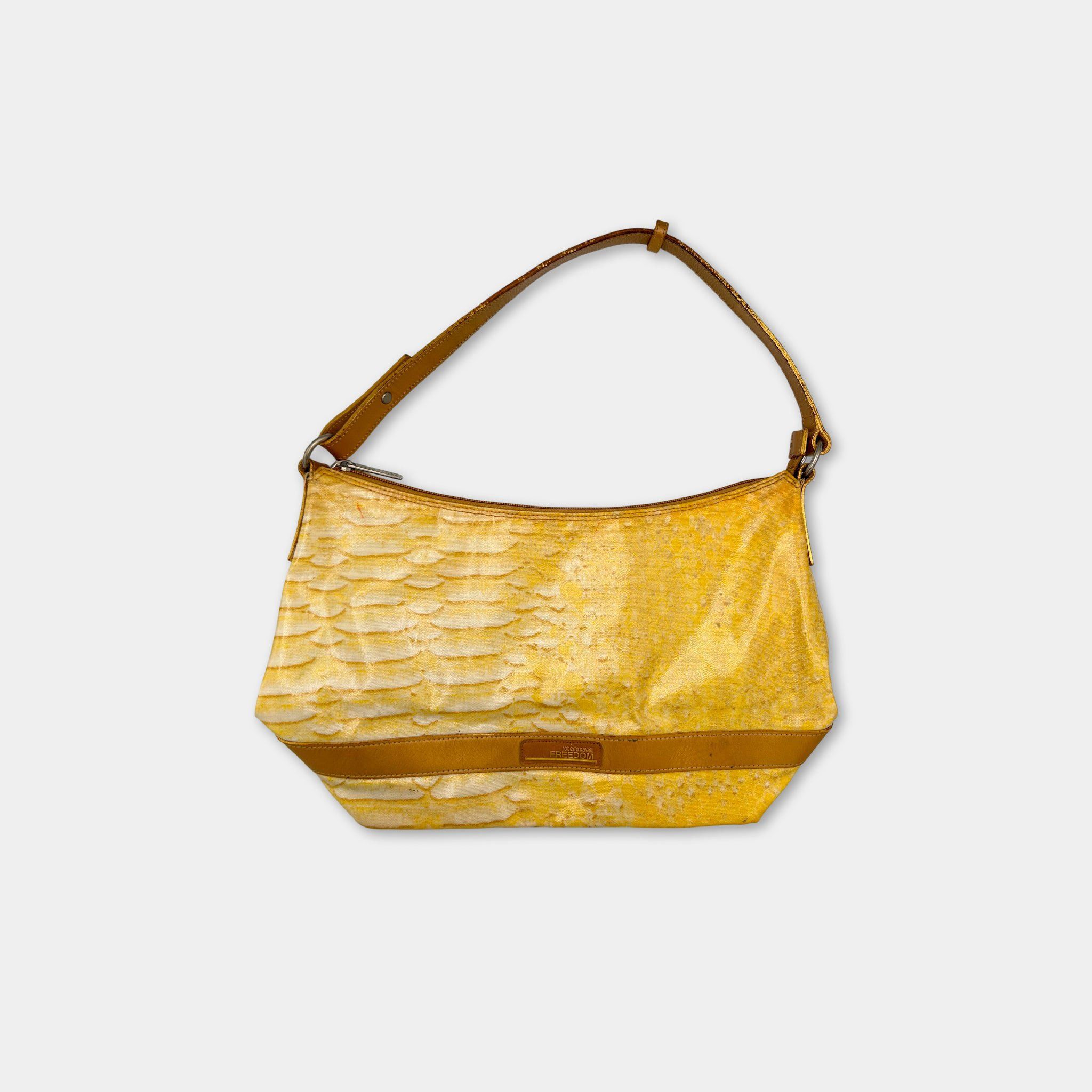 Roberto Cavalli Roberto Cavalli "Freedom" Yellow Snake Print Shoulder Bag Size ONE SIZE - 1 Thumbnail