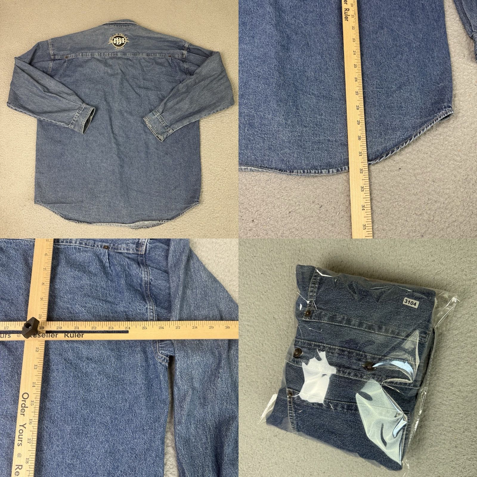 Pelle Pelle VINTAGE Pelle Pelle Denim Shirt Mens XL Blue 90s Hip Hop Retro Oversized Button-Up Collared Long Sleeve Size US XL / EU 56 / 4 - 8 Thumbnail