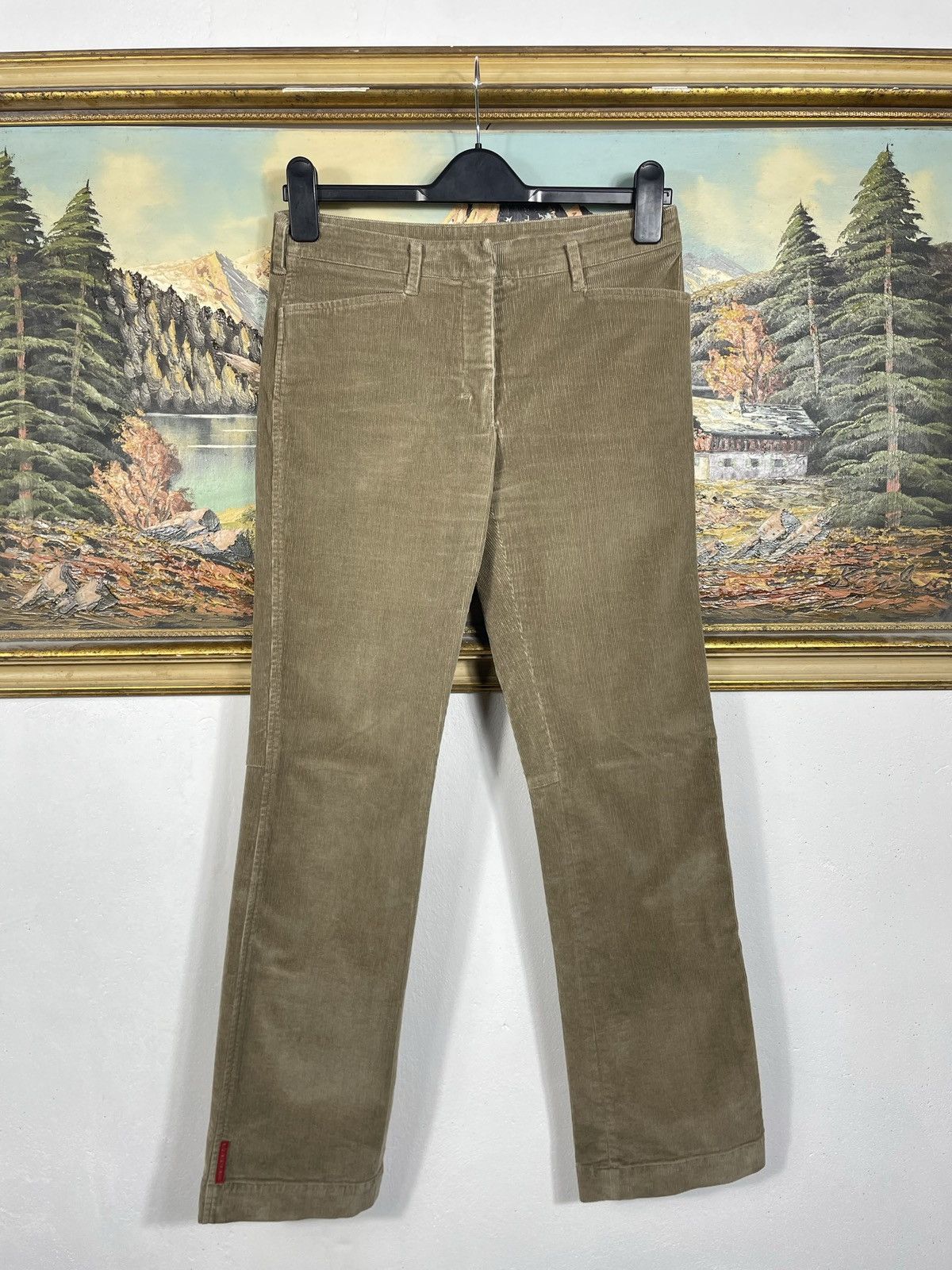 Prada Prada Vintage Y2k Brown Corduroy Trousers Pants Red Tab Size 28" / US 6 / IT 42 - 1 Thumbnail