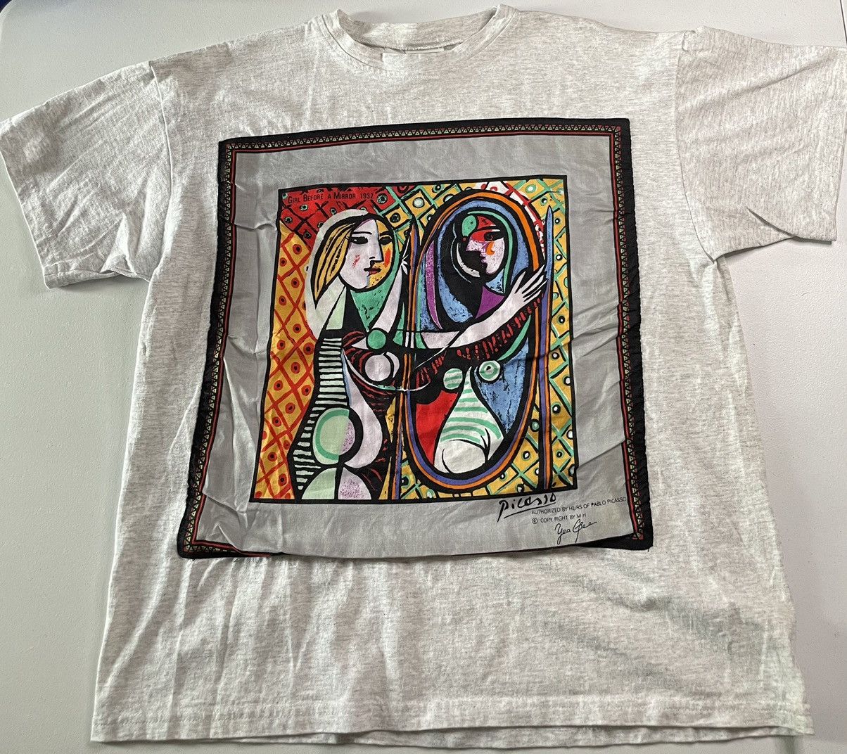 Vintage Vintage Pablo Picasso Girl Before a Mirror Art T-shirt. Size US L / EU 52-54 / 3 - 1 Thumbnail
