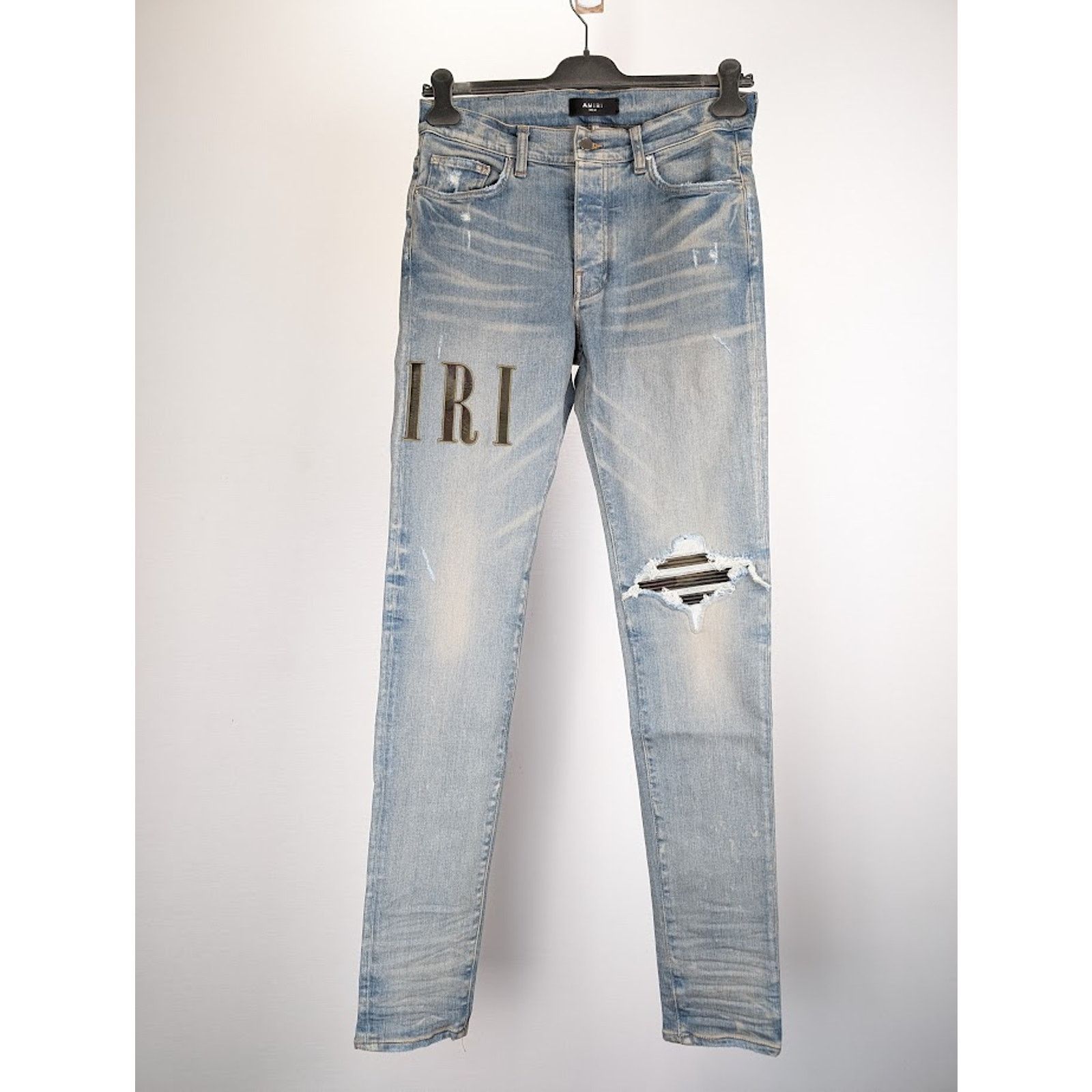 Amiri o1rshd1 Q:2 / Core Applique Jeans in Clay Indigo Size US 38 / EU 54 - 1 Thumbnail