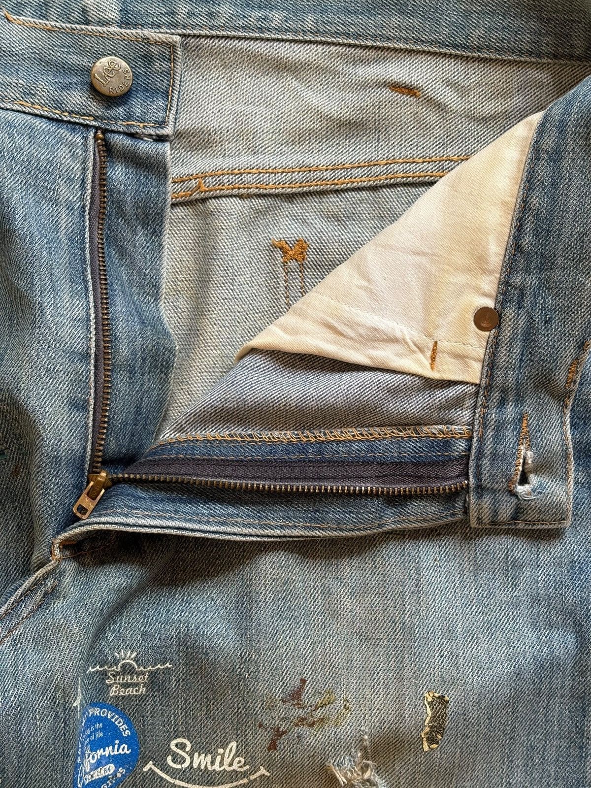 Lee Vintage Lee Riders Talon 42 Mud Wash Printed Baggy Jeans Size US 31 - 9 Thumbnail